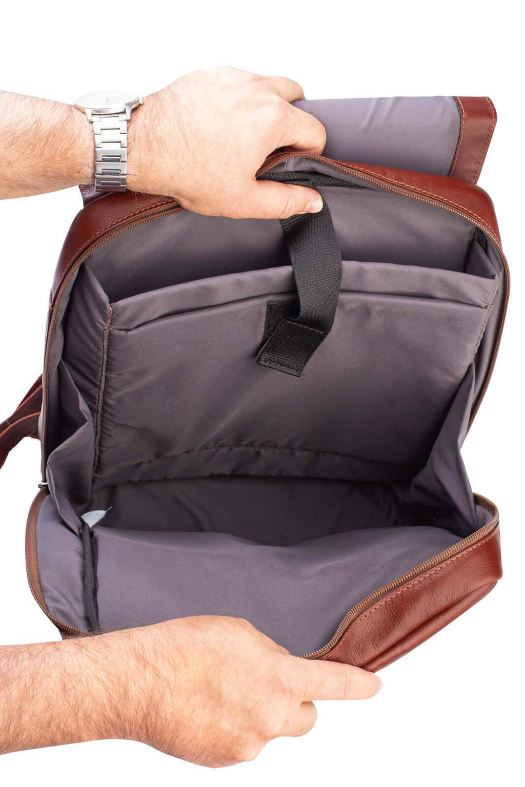 Mochila de couro italiano masculina vintage Miguel - Enluaze