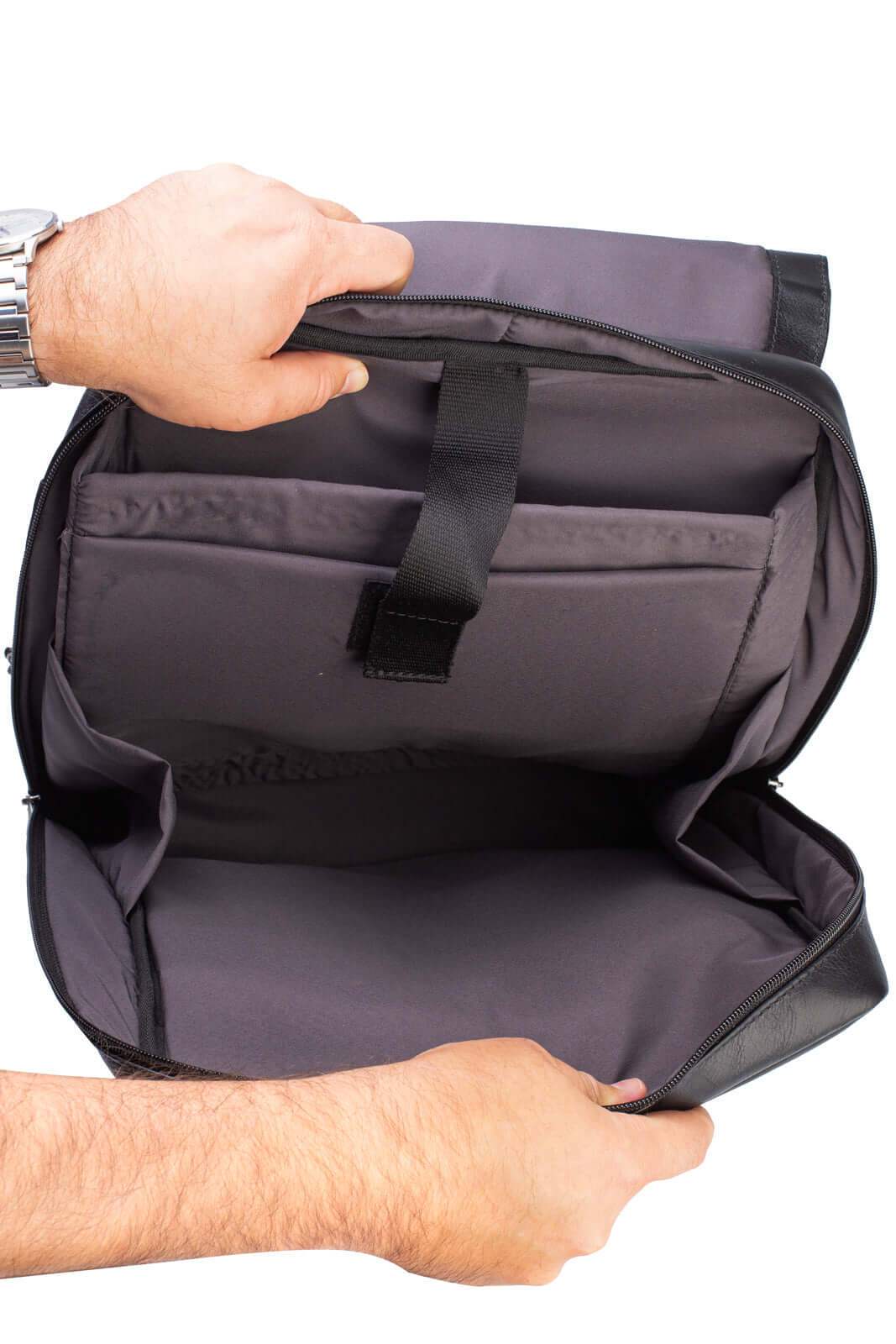 Mochila de couro italiano masculina vintage Miguel - Enluaze
