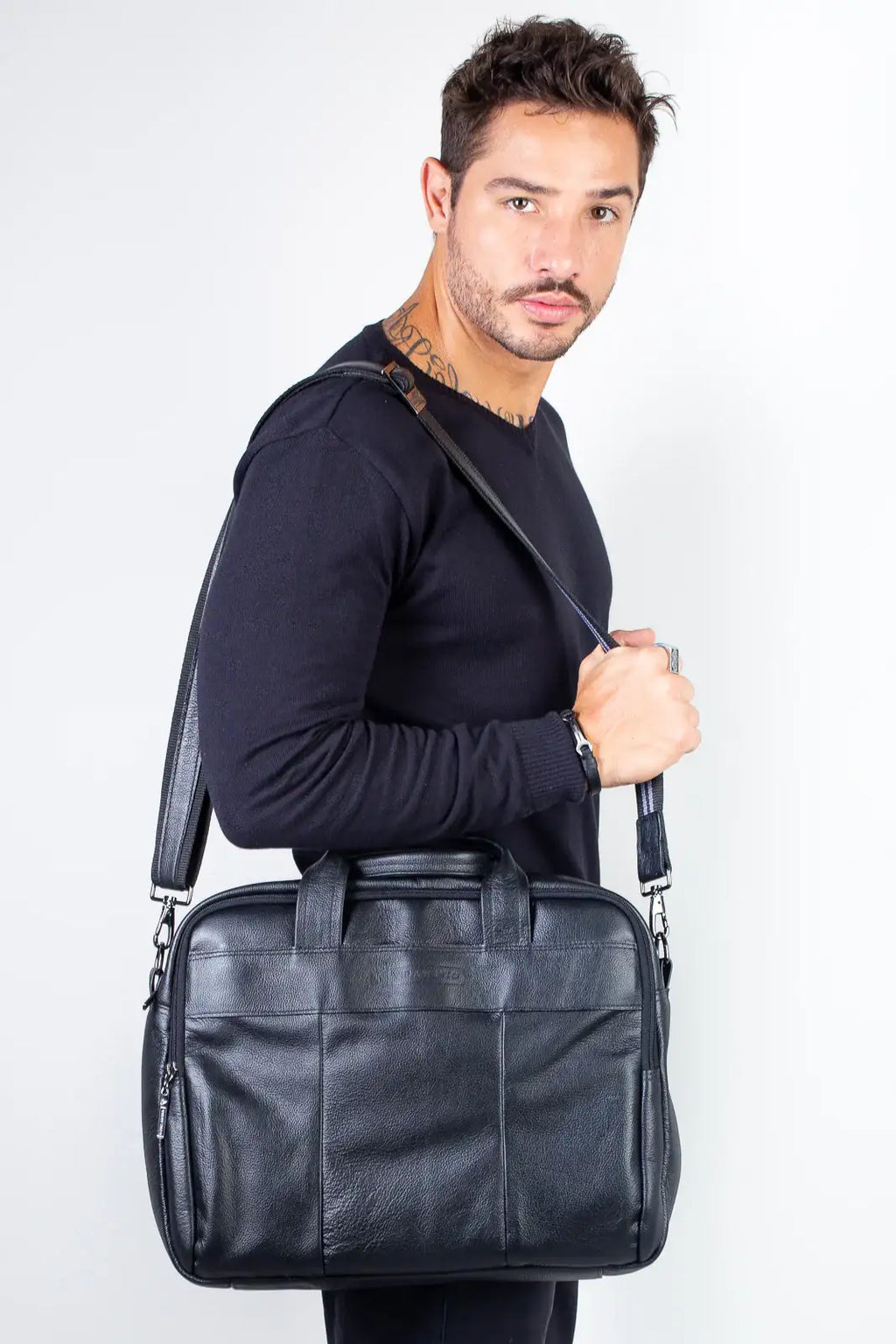 Pasta executiva de couro com divisórias Roger - Enluaze