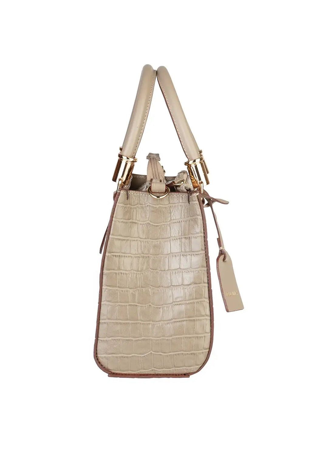 Bolsa baú de couro croco Andressa - Enluaze