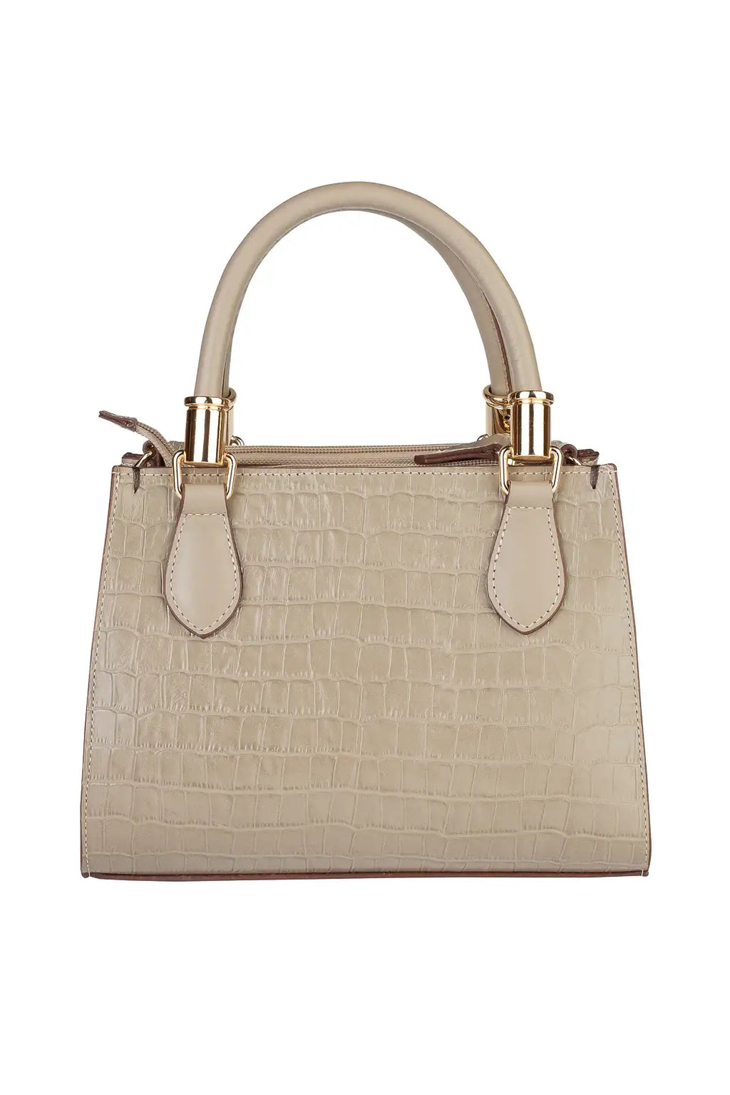 Bolsa baú de couro croco Andressa - Enluaze