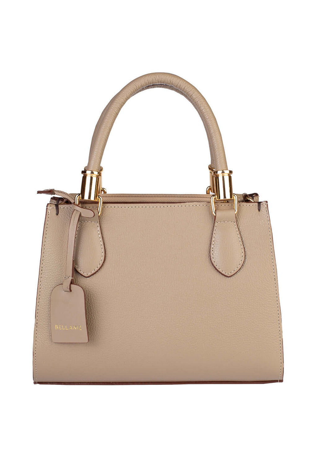 Bolsa baú de couro liso Andressa - Enluaze