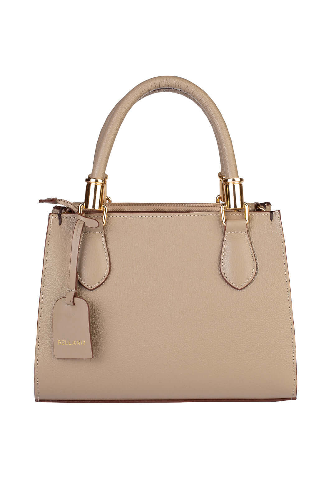 Bolsa baú de couro liso Andressa - Enluaze