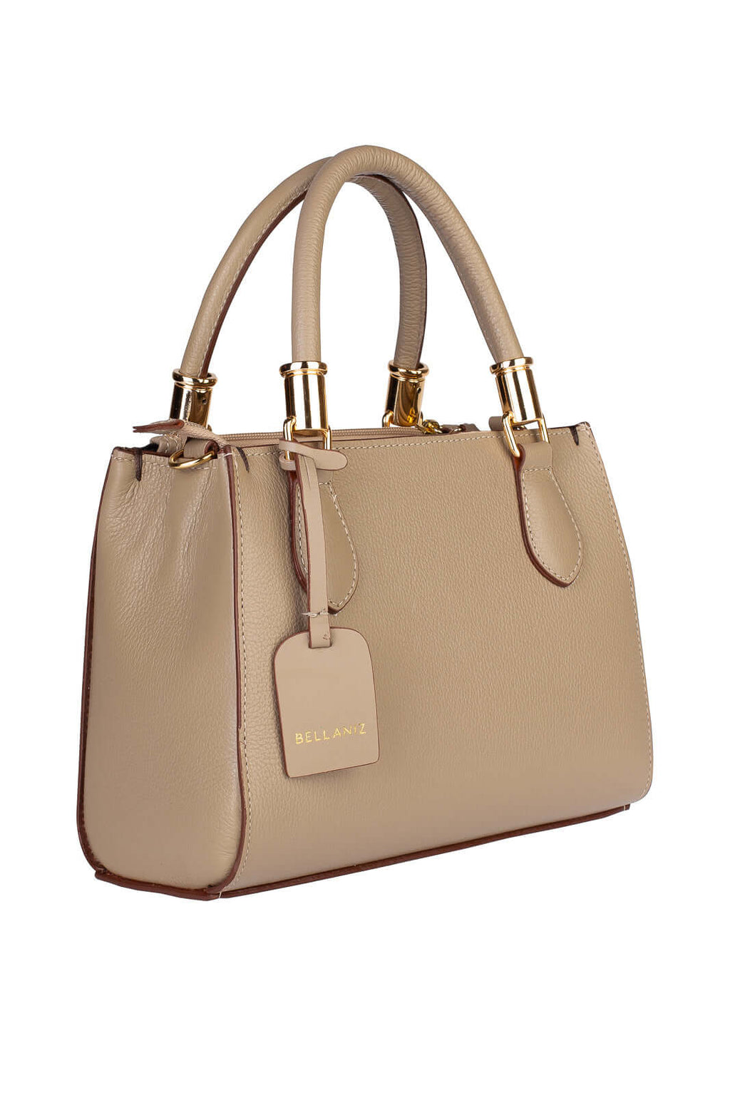 Bolsa baú de couro liso Andressa - Enluaze