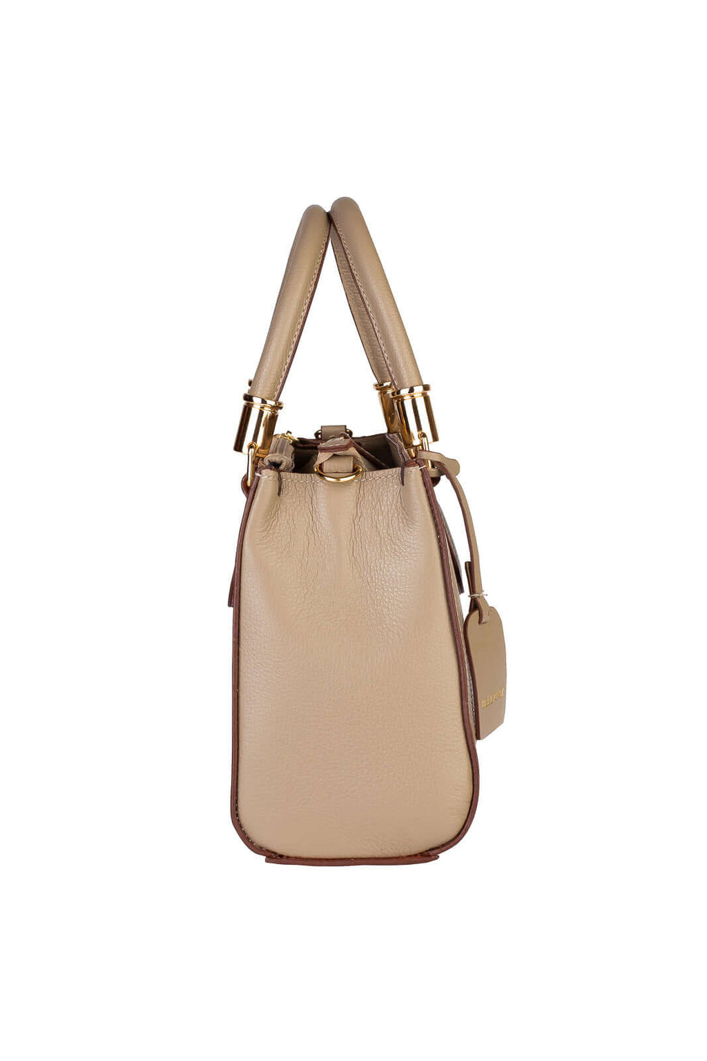 Bolsa baú de couro liso Andressa - Enluaze