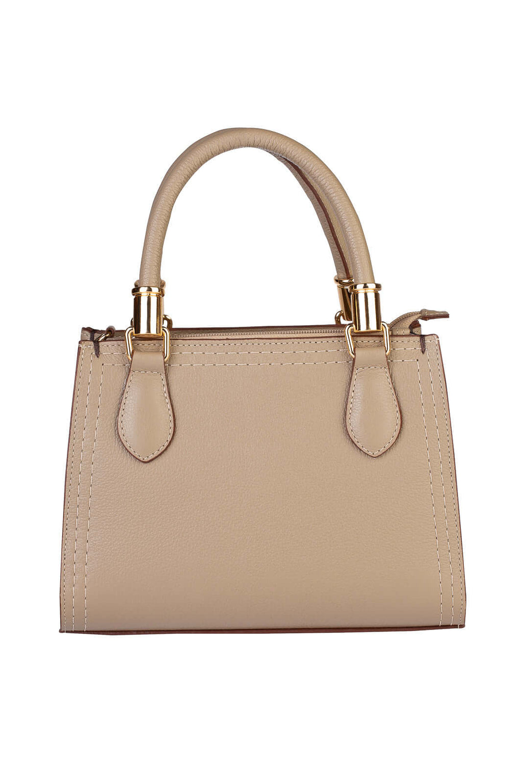 Bolsa baú de couro liso Andressa - Enluaze