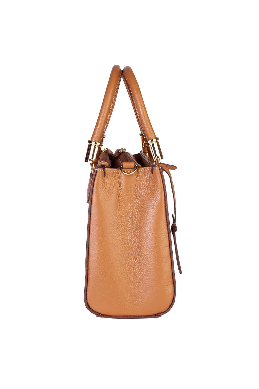 Bolsa baú de couro liso Andressa - Enluaze