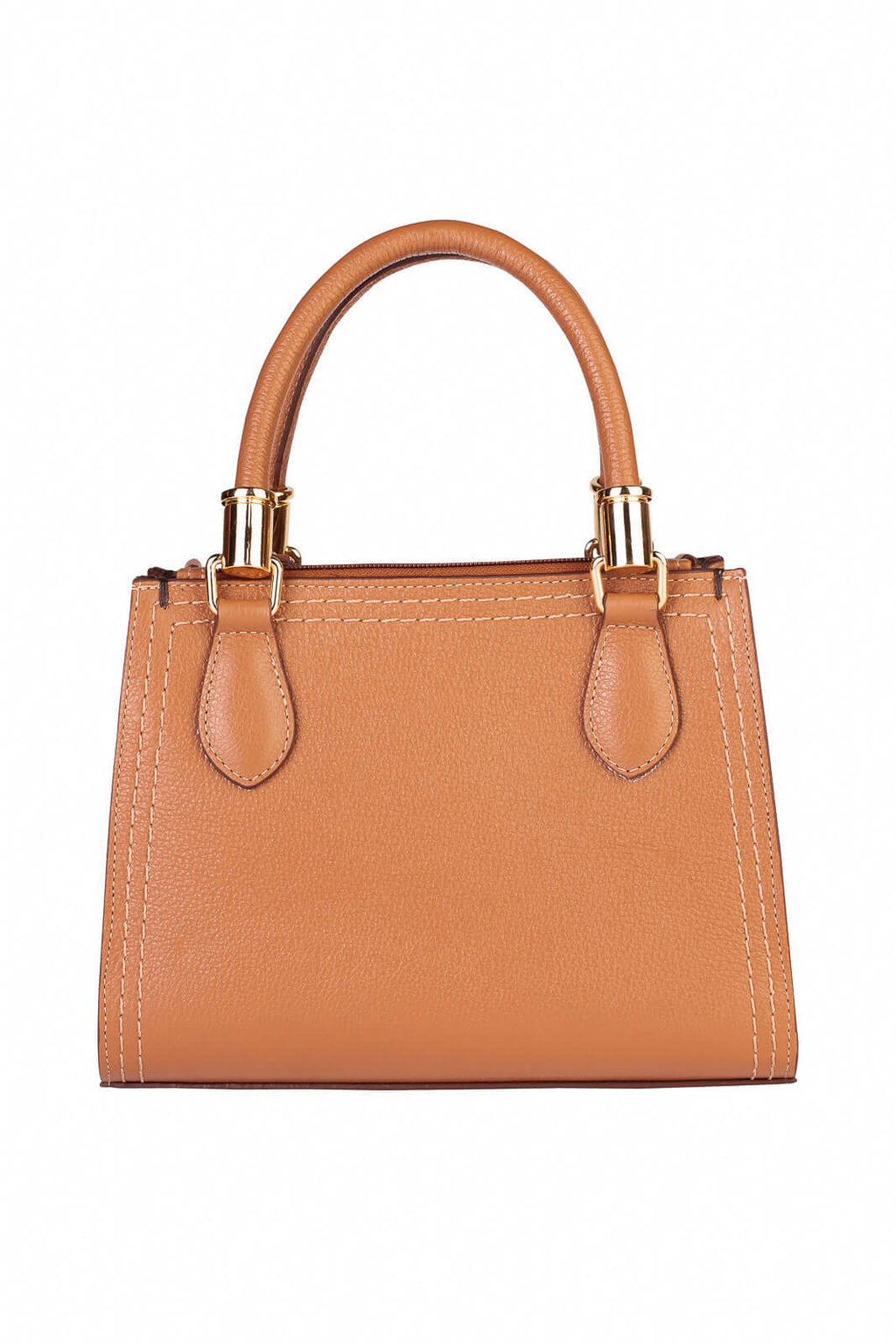 Bolsa baú de couro liso Andressa - Enluaze