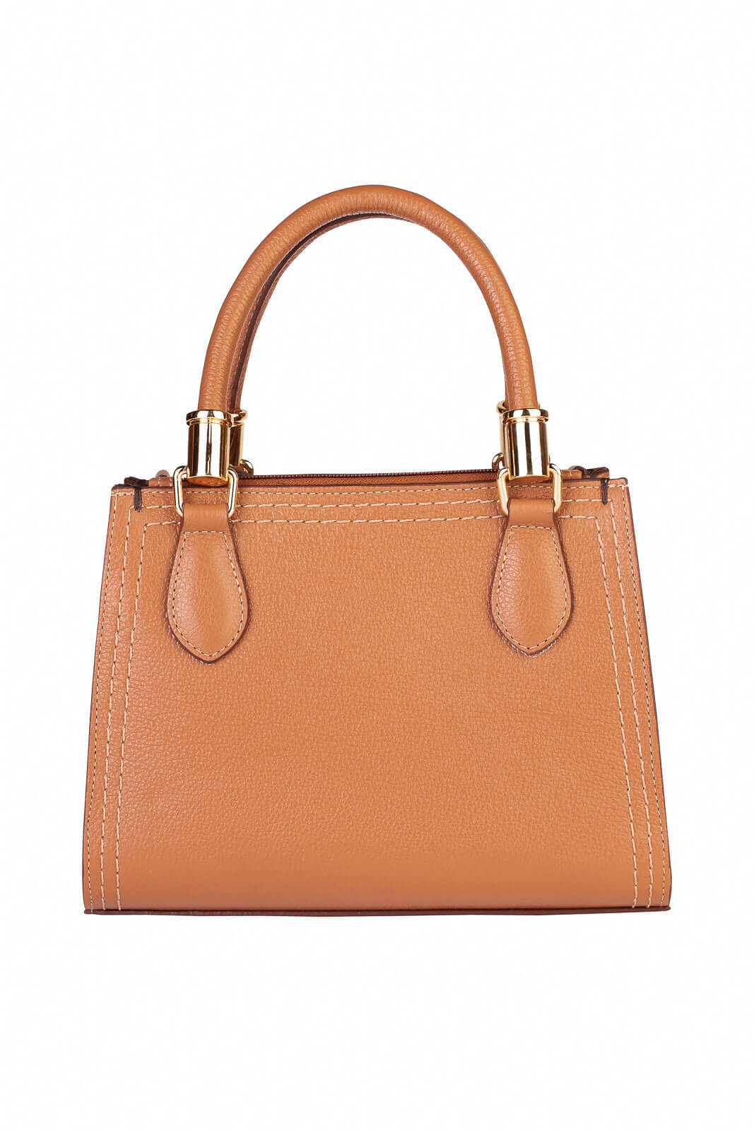 Bolsa baú de couro liso Andressa - Enluaze