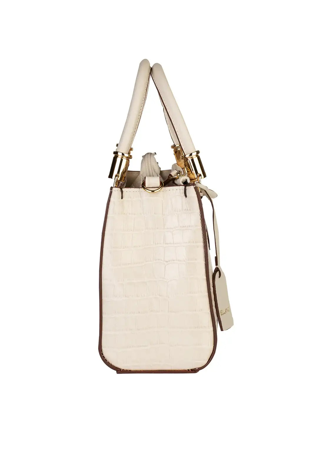 Bolsa baú de couro croco Andressa - Enluaze