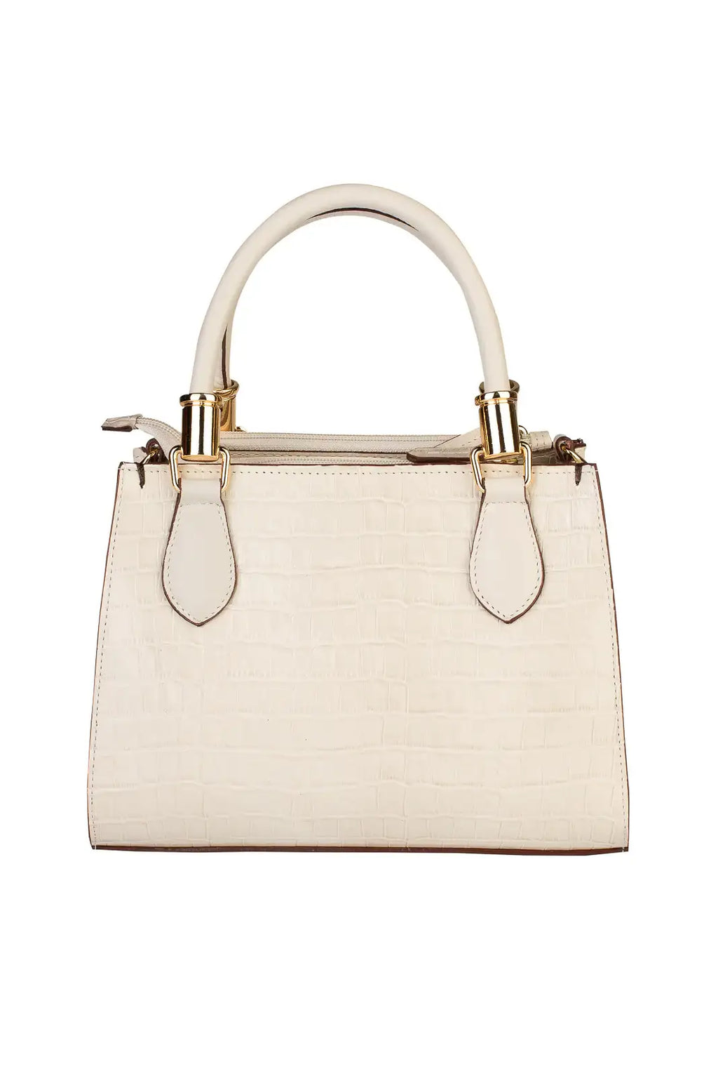 Bolsa baú de couro croco Andressa - Enluaze