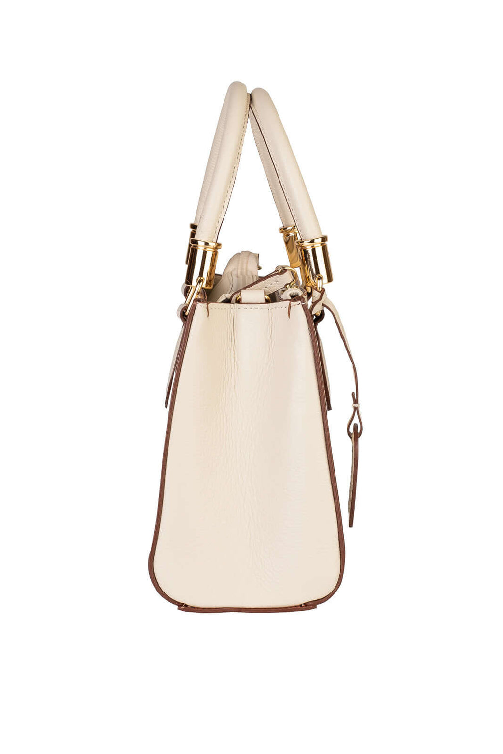 Bolsa baú de couro liso Andressa - Enluaze