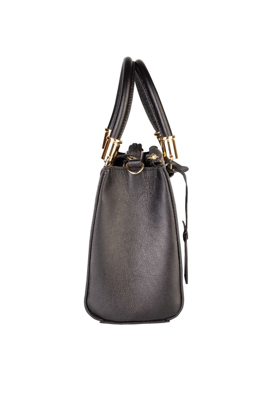 Bolsa baú de couro liso Andressa - Enluaze