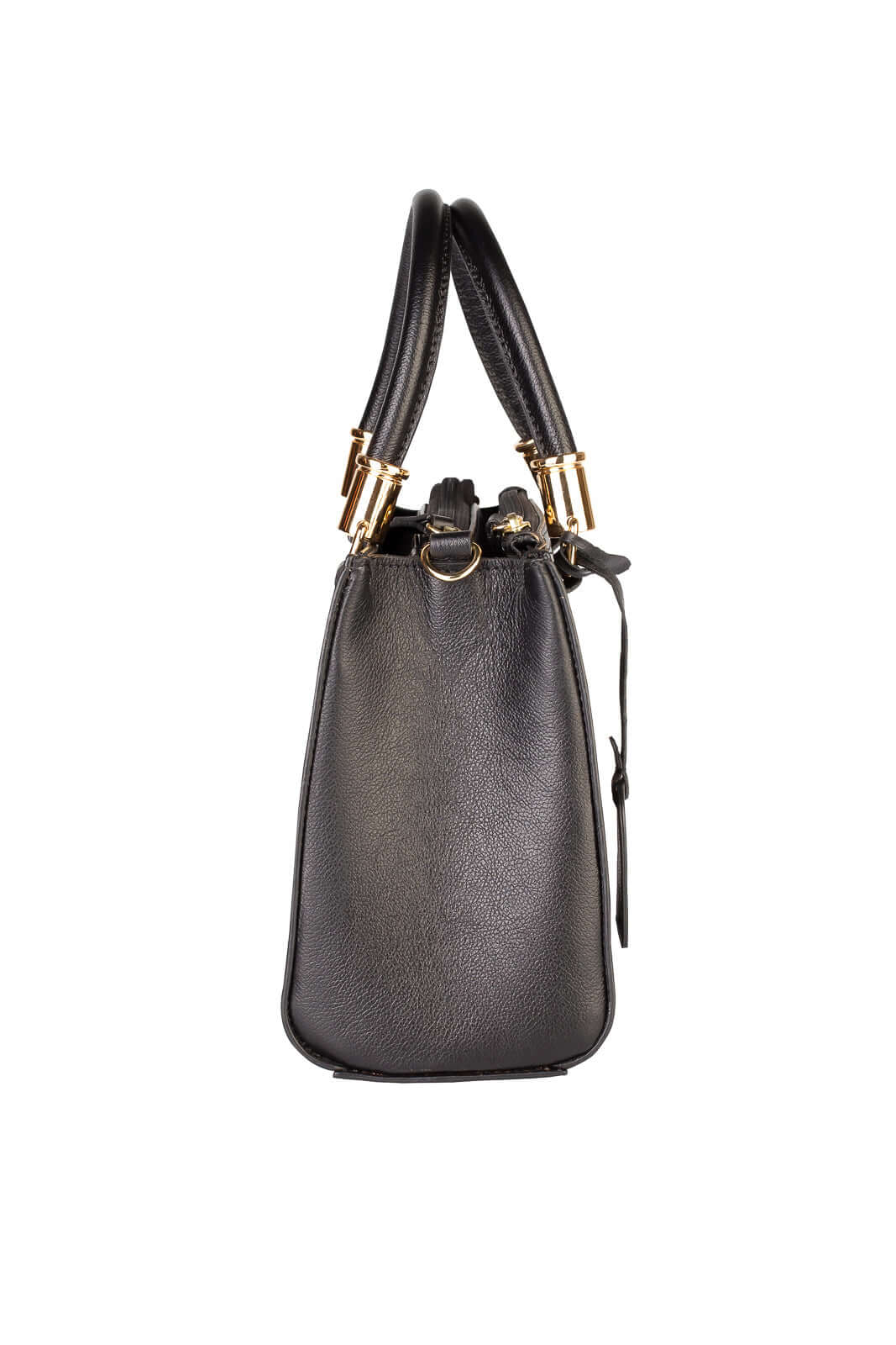 Bolsa baú de couro liso Andressa - Enluaze