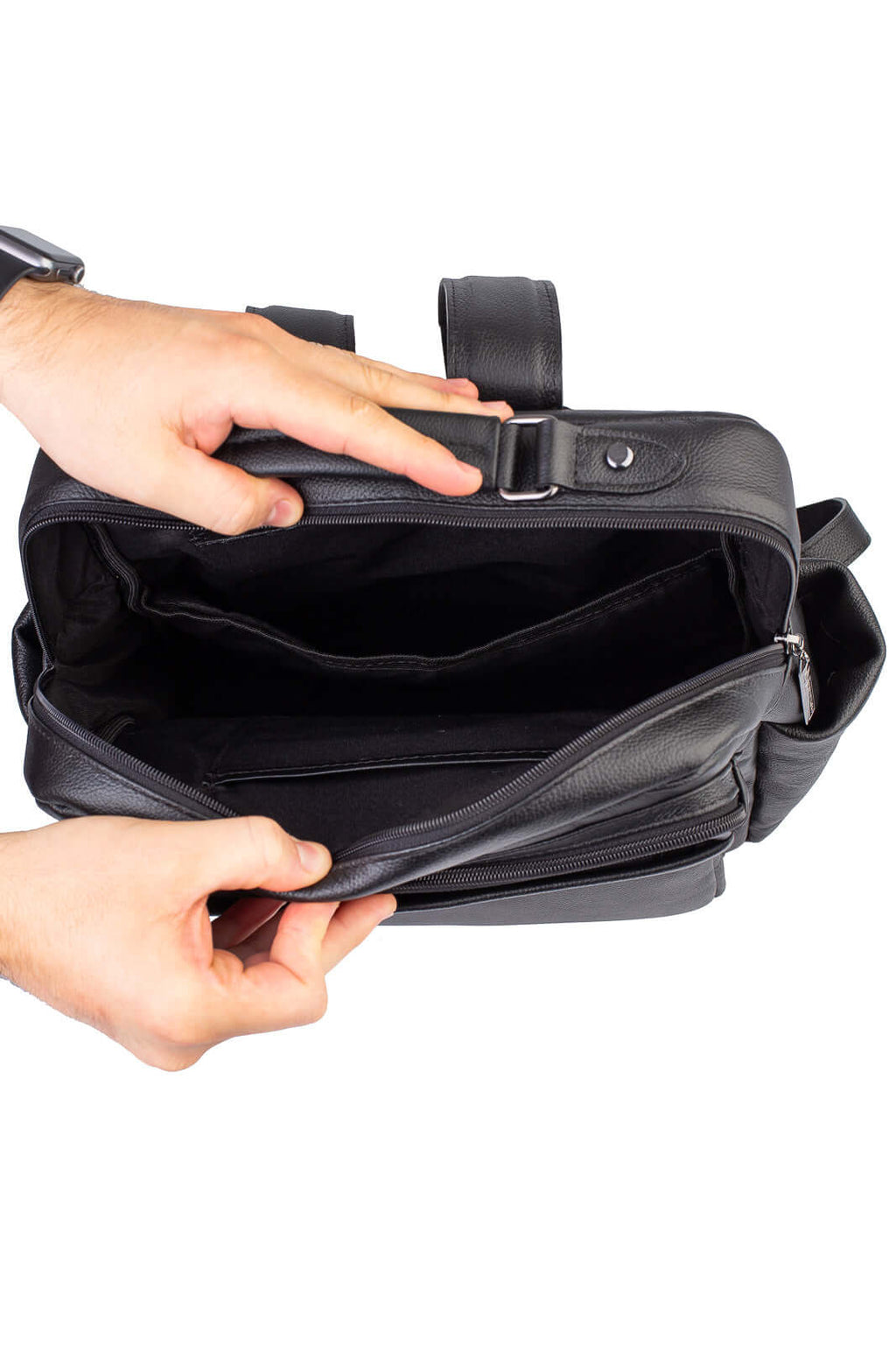 Mochila masculina de couro Lucca - Enluaze