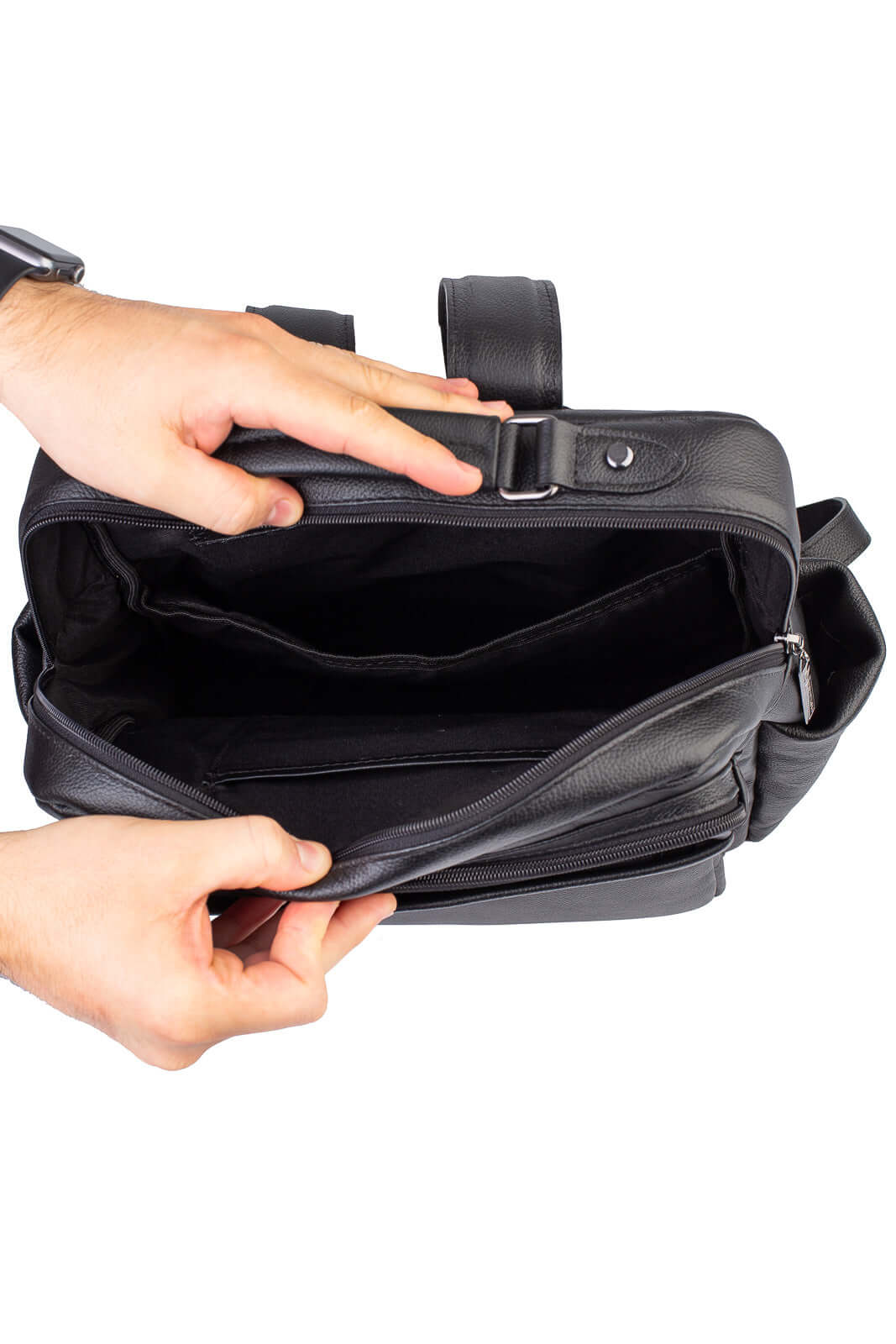 Mochila masculina de couro Lucca - Enluaze