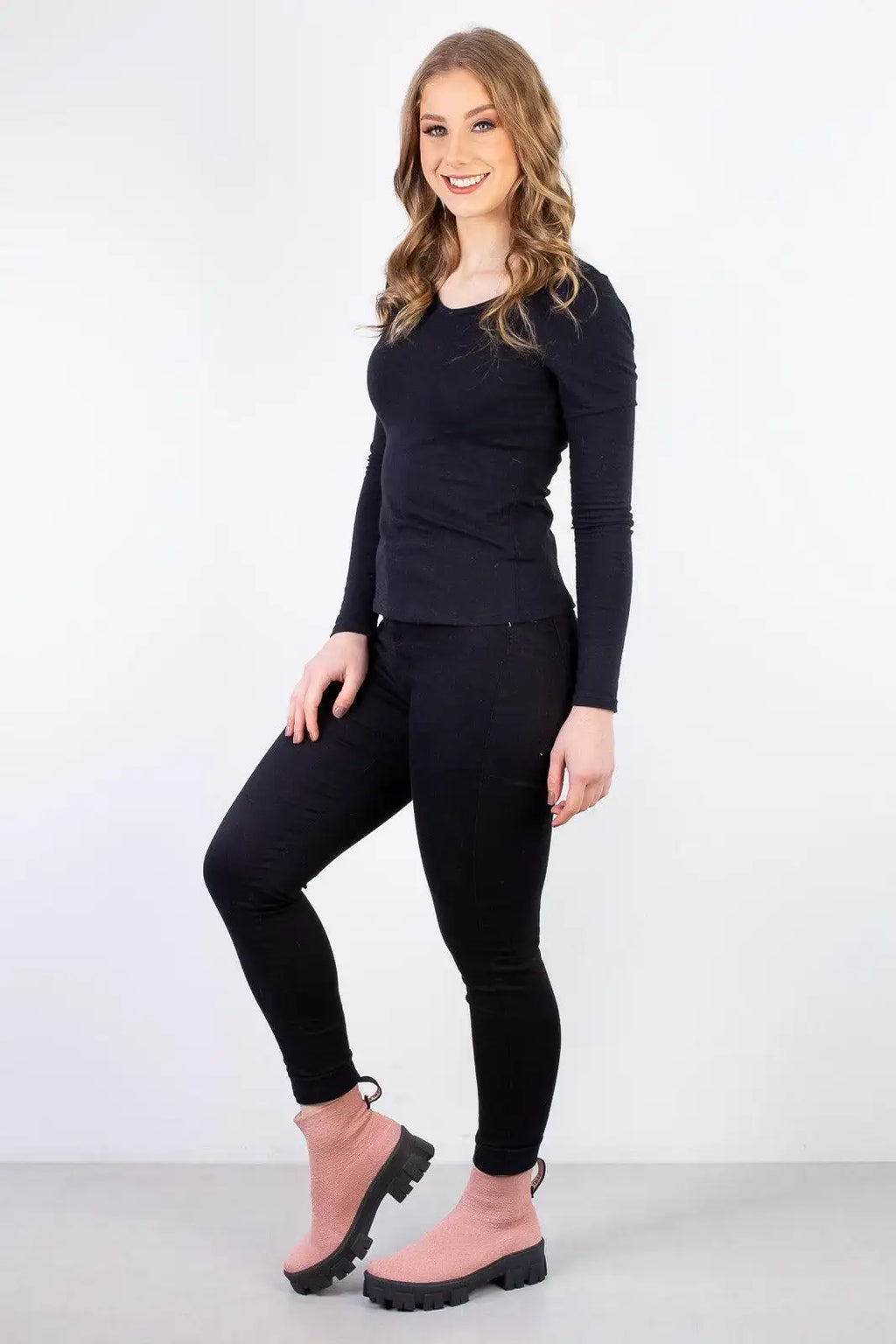 Bota de malha feminina tratorada 206 - Enluaze