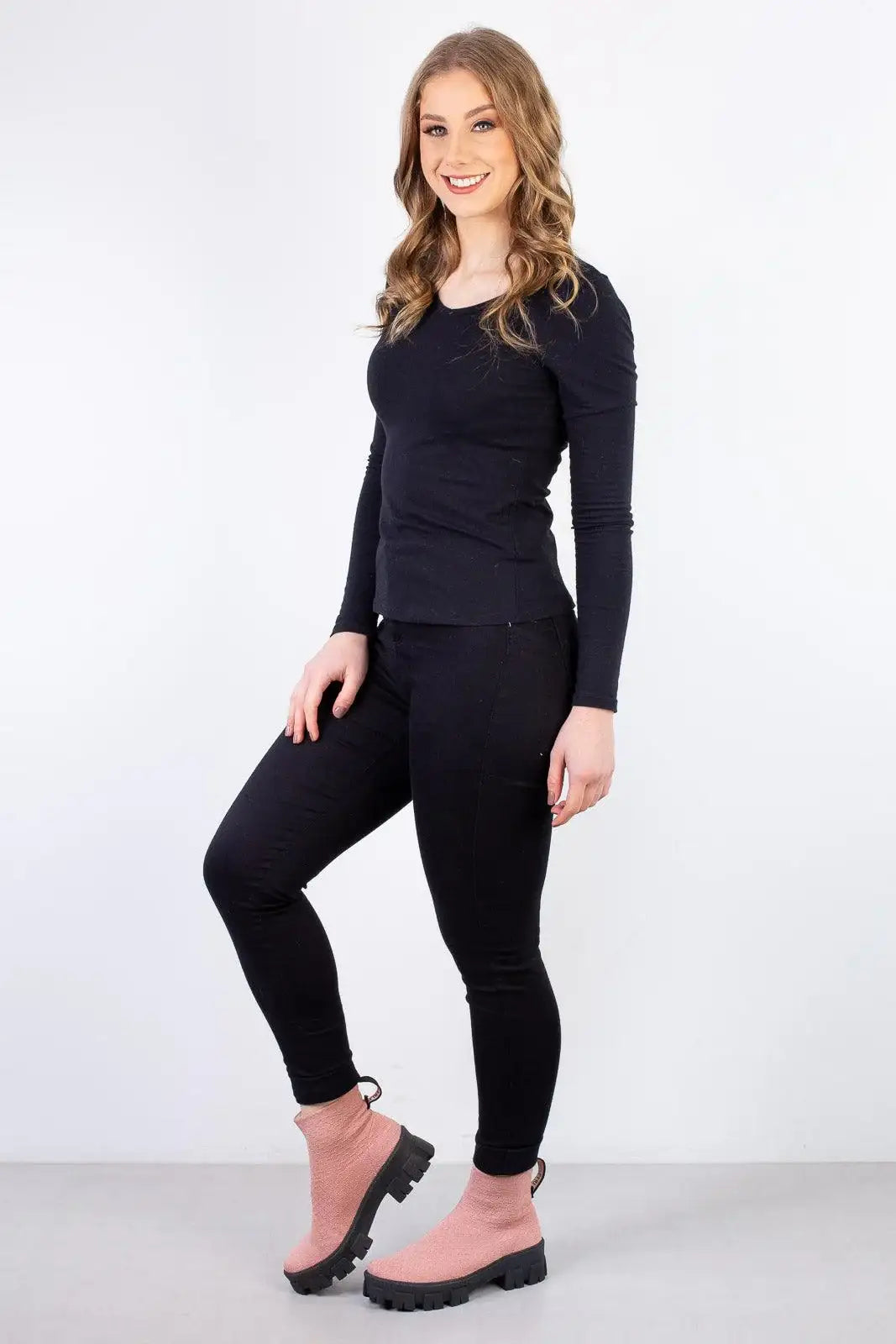 Bota de malha feminina tratorada 206 - Enluaze