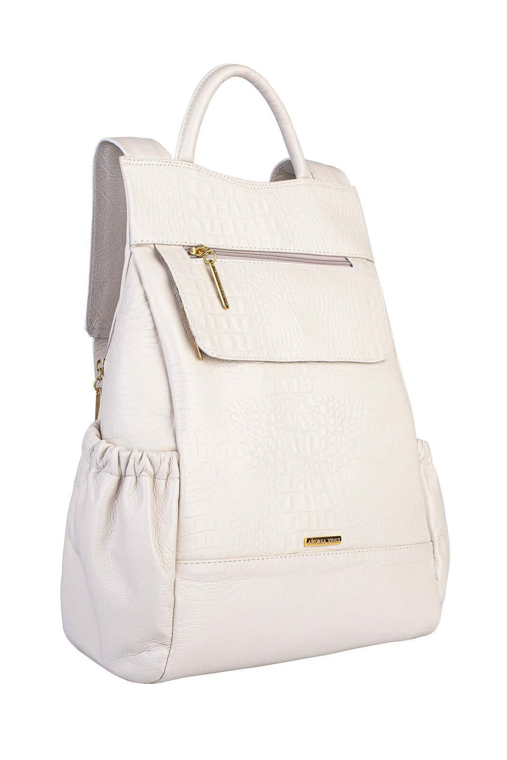 Mochila antifurto de couro croco Suelen - Enluaze