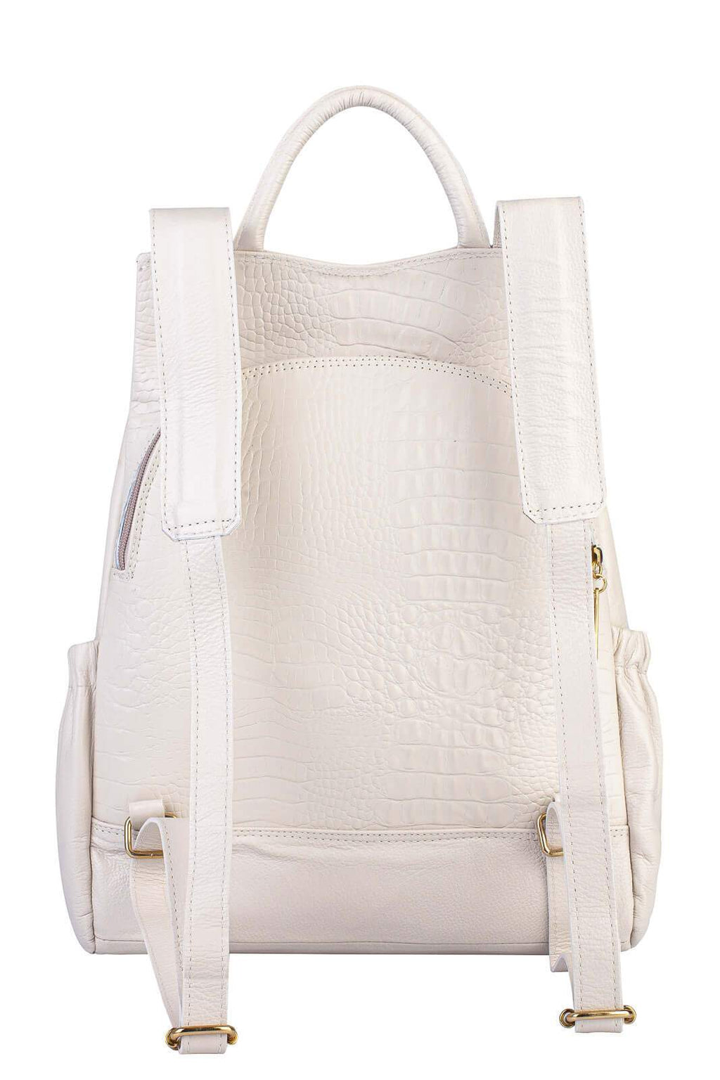 Mochila antifurto de couro croco Suelen - Enluaze