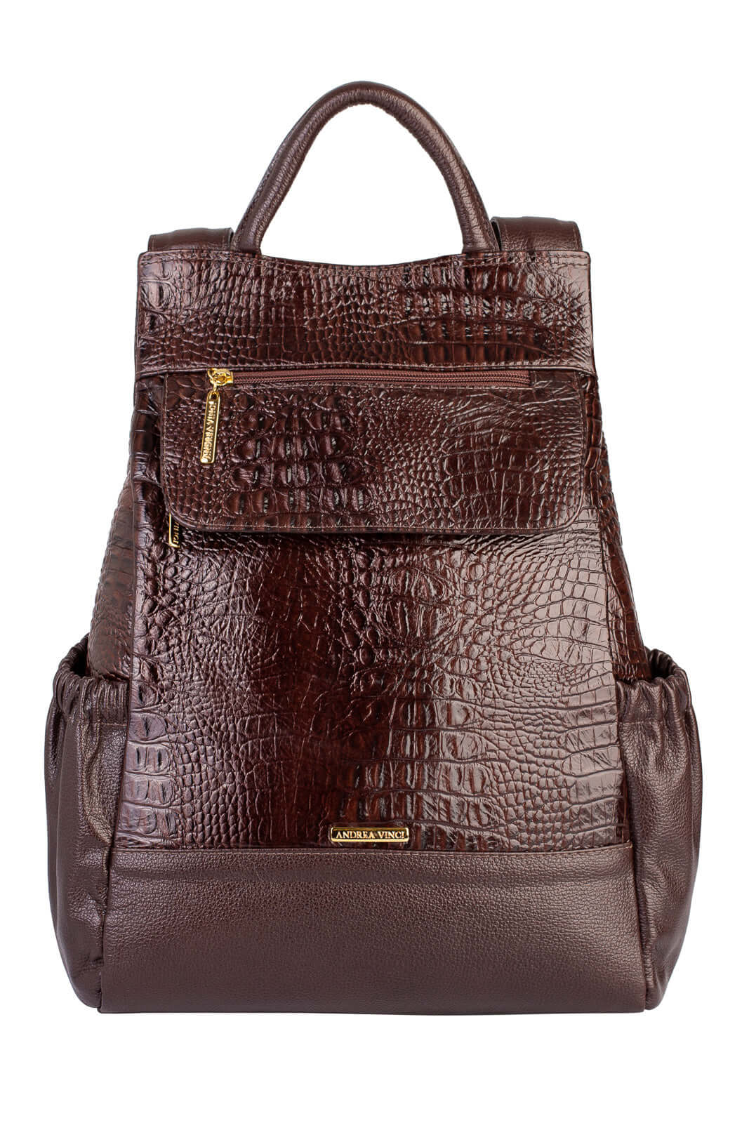 Mochila antifurto de couro croco Suelen - Enluaze