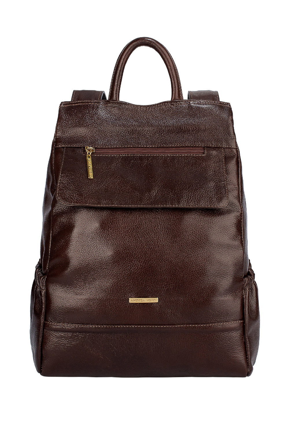 Mochila antifurto de couro liso Suelen