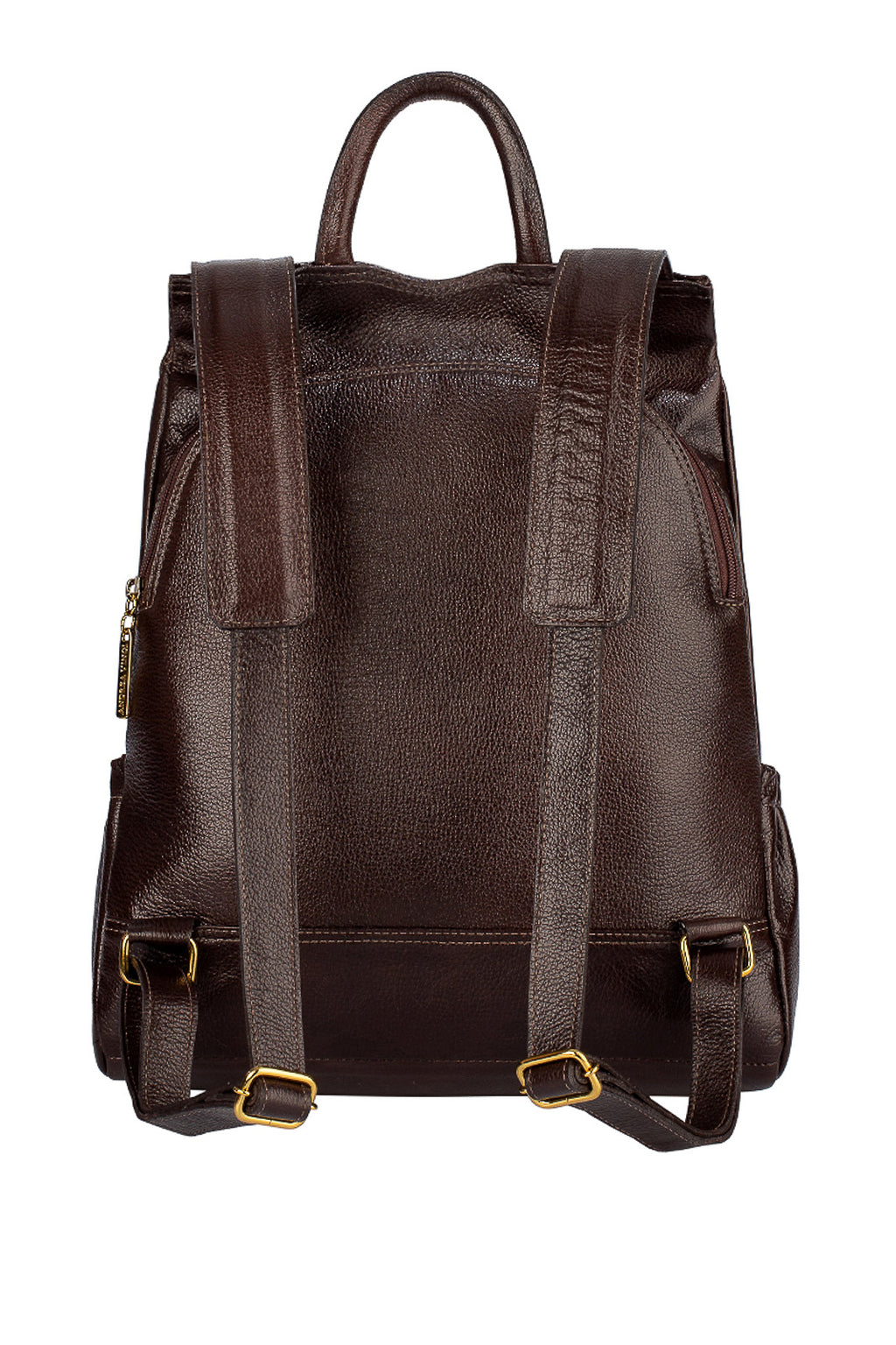 Mochila antifurto de couro liso Suelen