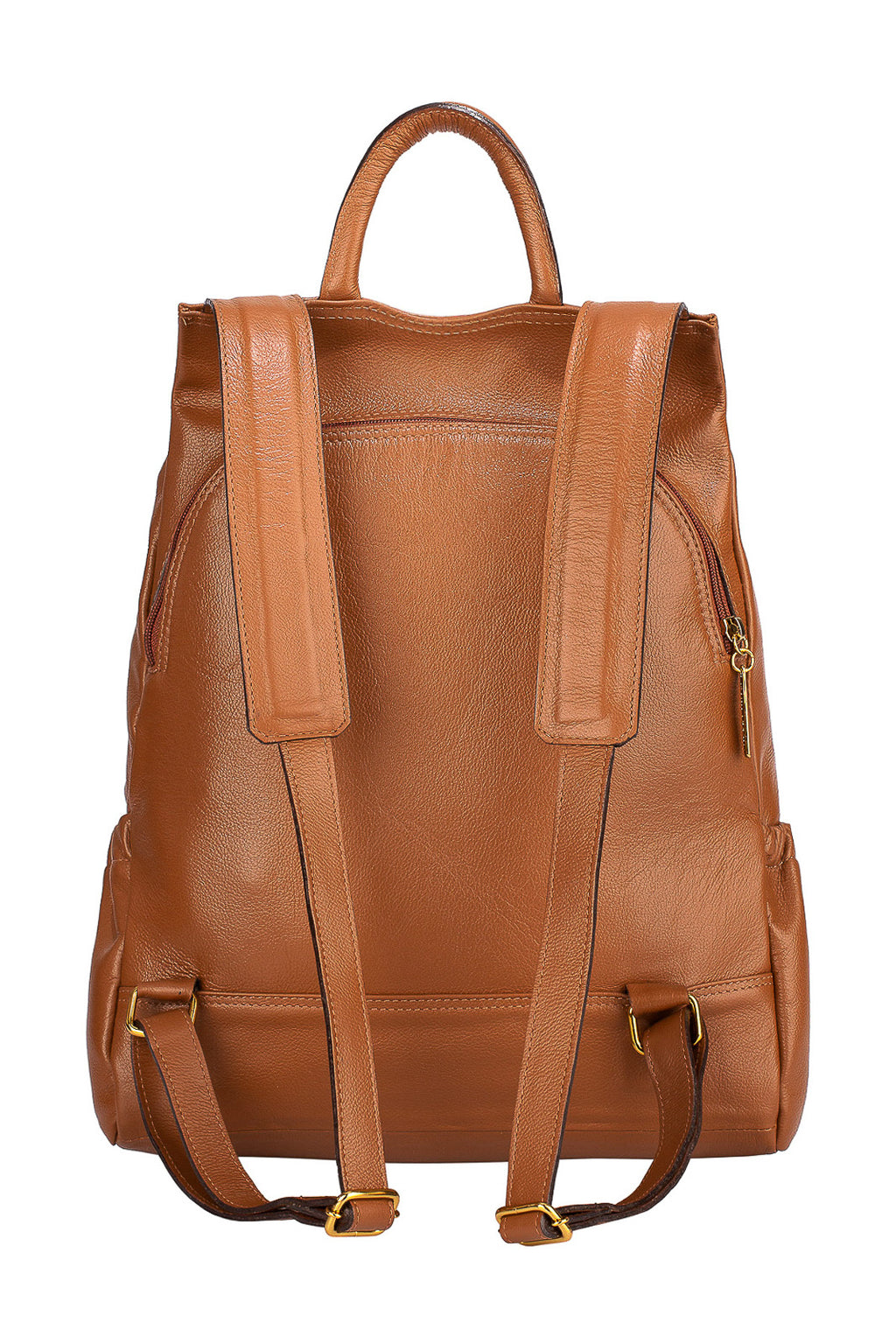 Mochila antifurto de couro liso Suelen