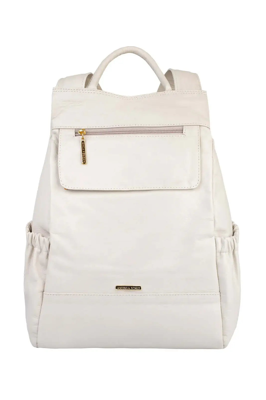 Mochila antifurto de couro liso Suelen - Enluaze