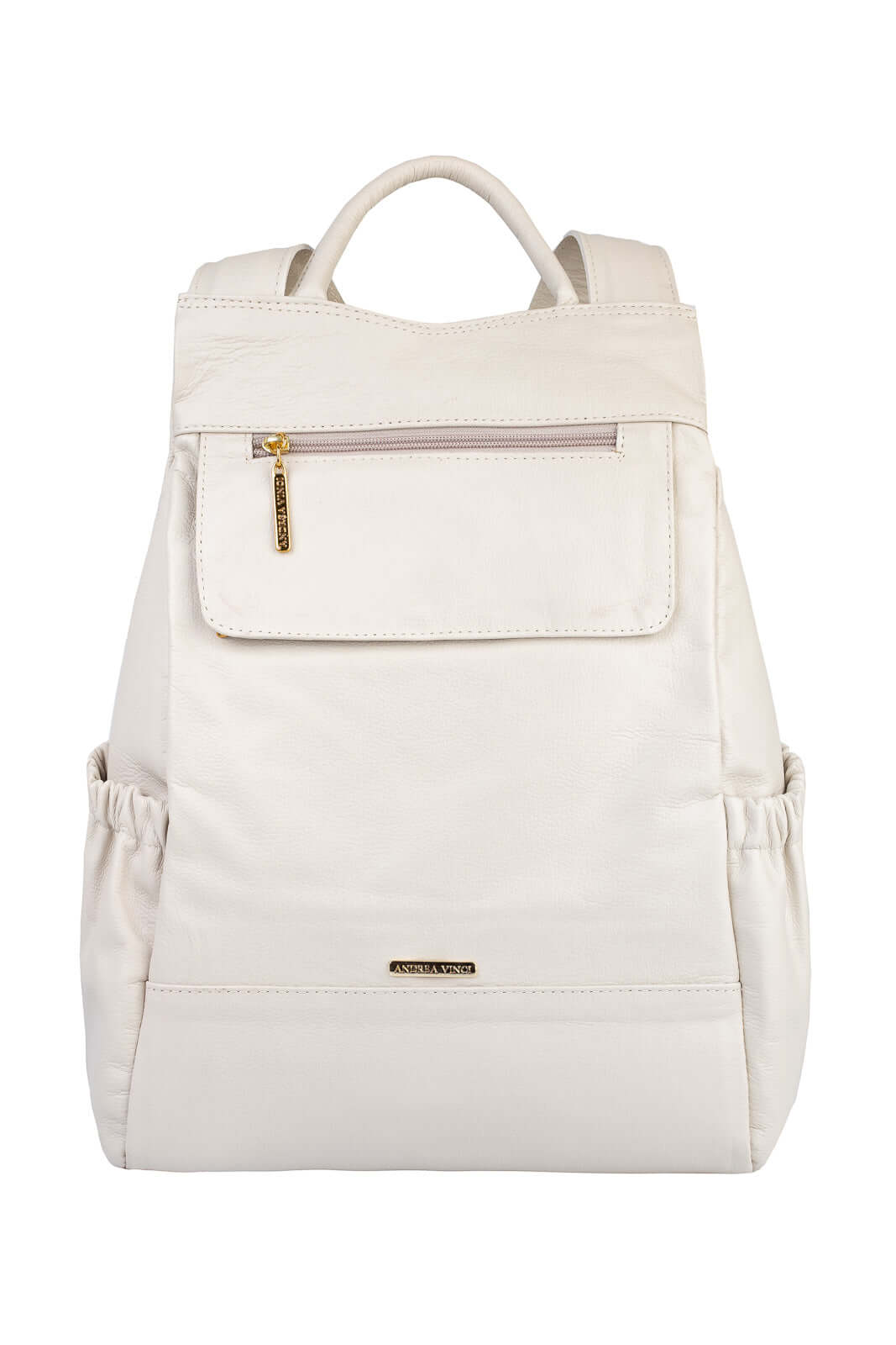 Mochila antifurto de couro liso Suelen - Enluaze