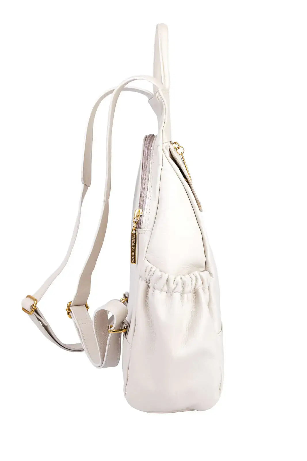 Mochila antifurto de couro liso Suelen - Enluaze