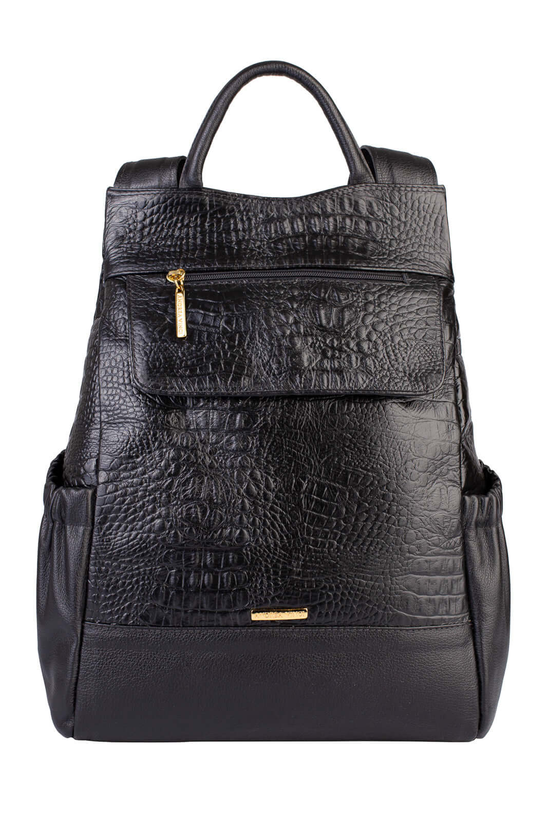 Mochila antifurto de couro croco Suelen - Enluaze