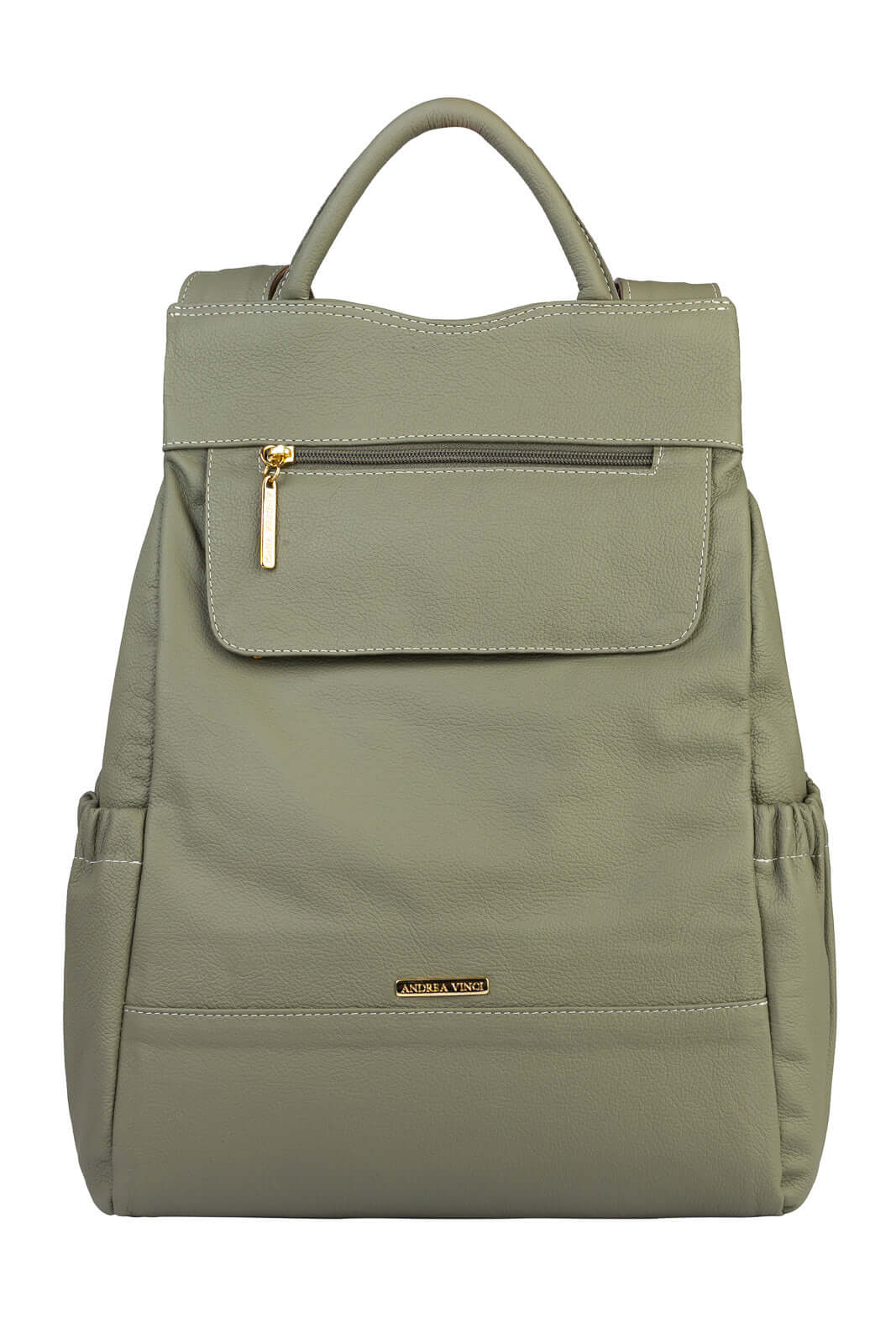 Mochila antifurto de couro liso Suelen - Enluaze