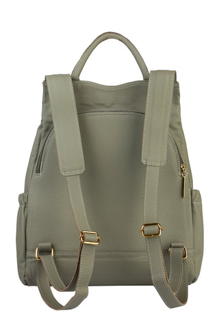 Mochila antifurto de couro liso Suelen