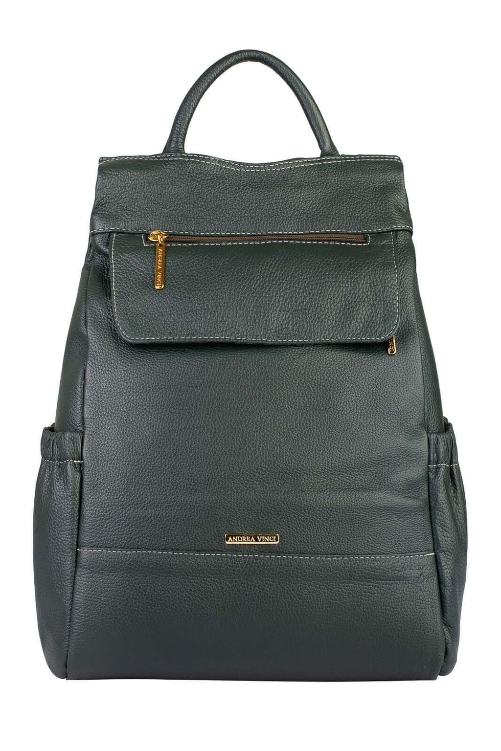 Mochila antifurto de couro liso Suelen - Enluaze