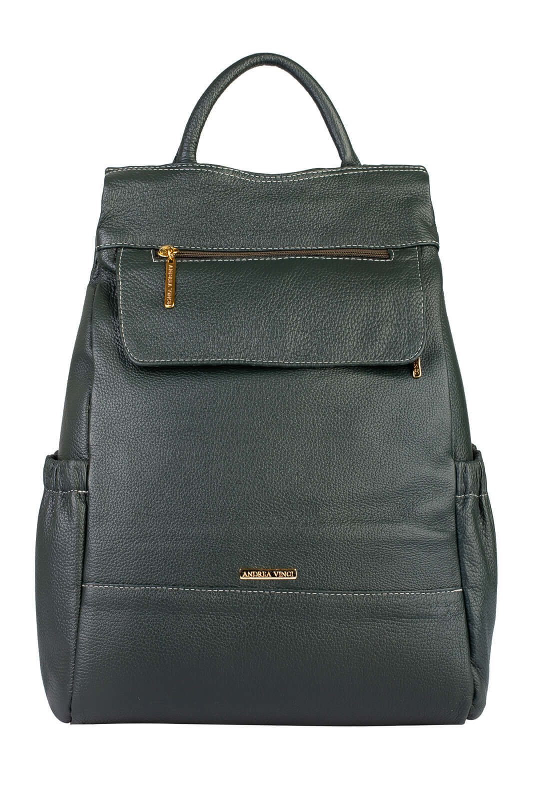 Mochila antifurto de couro liso Suelen - Enluaze