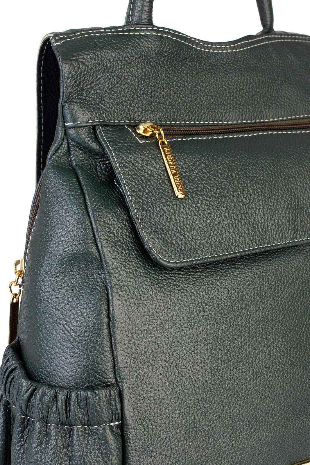 Mochila antifurto de couro liso Suelen - Enluaze