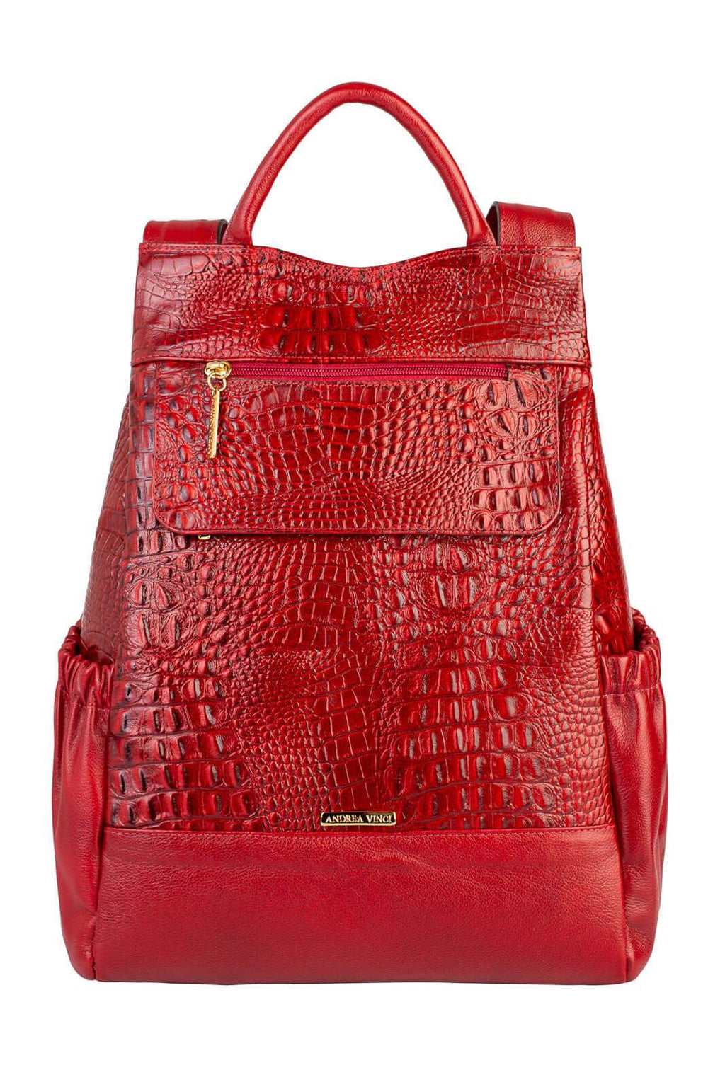 Mochila antifurto de couro croco Suelen - Enluaze