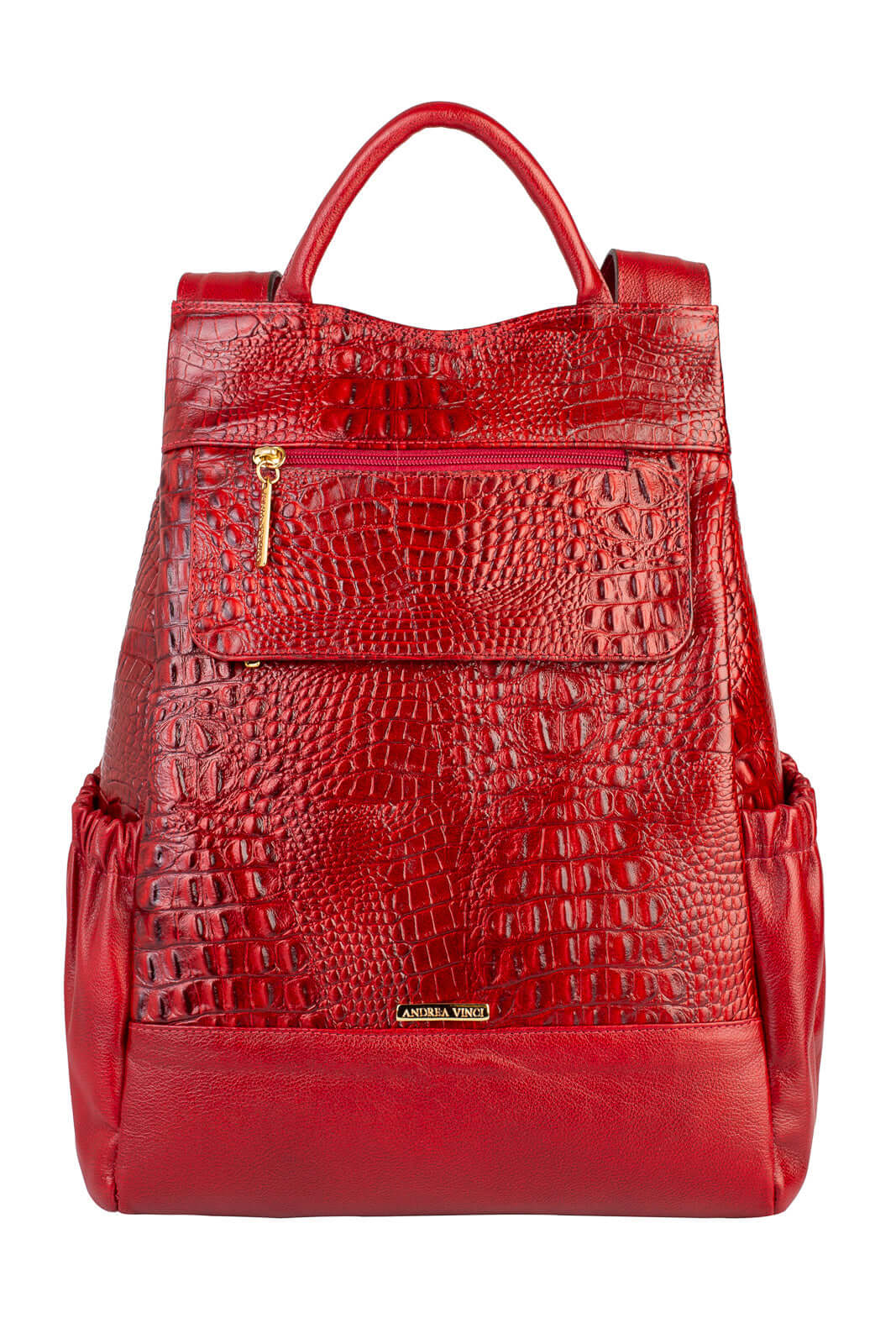 Mochila antifurto de couro croco Suelen - Enluaze