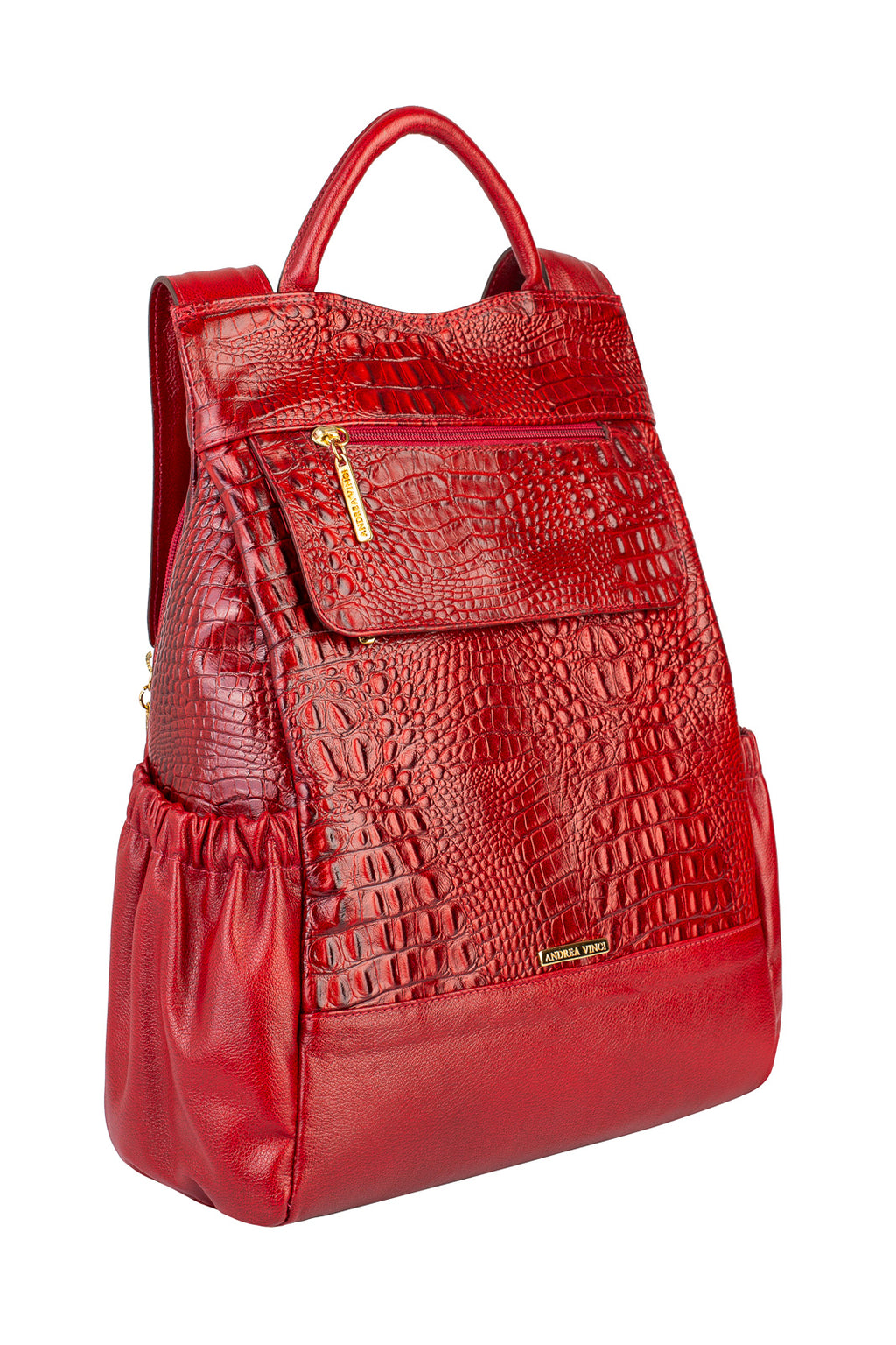 Mochila antifurto de couro croco Suelen