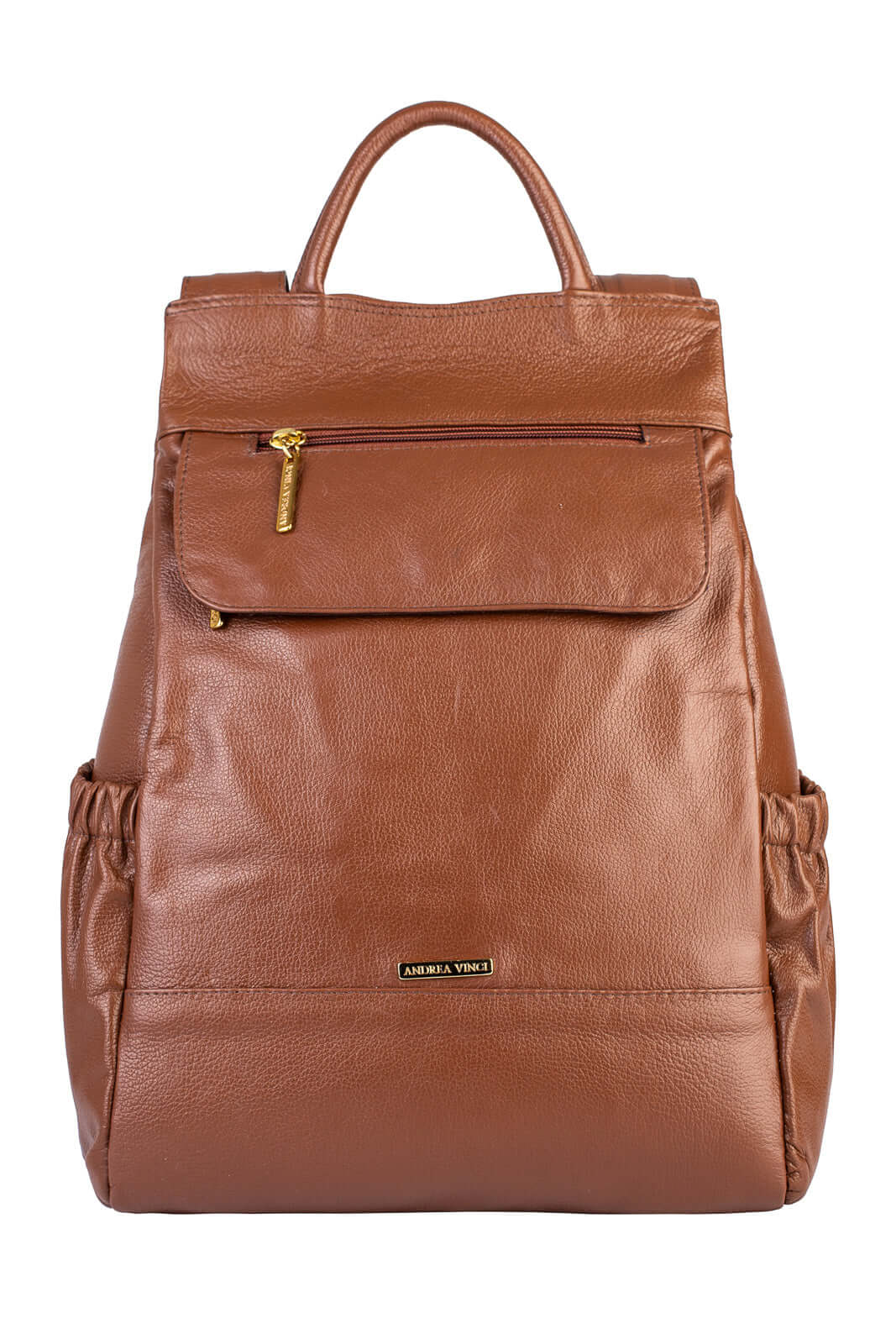 Mochila antifurto de couro liso Suelen - Enluaze