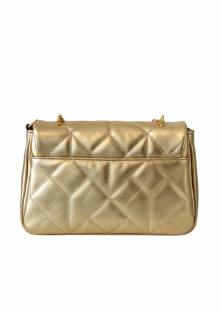 Bolsa de couro com corrente matelassê Gabriela