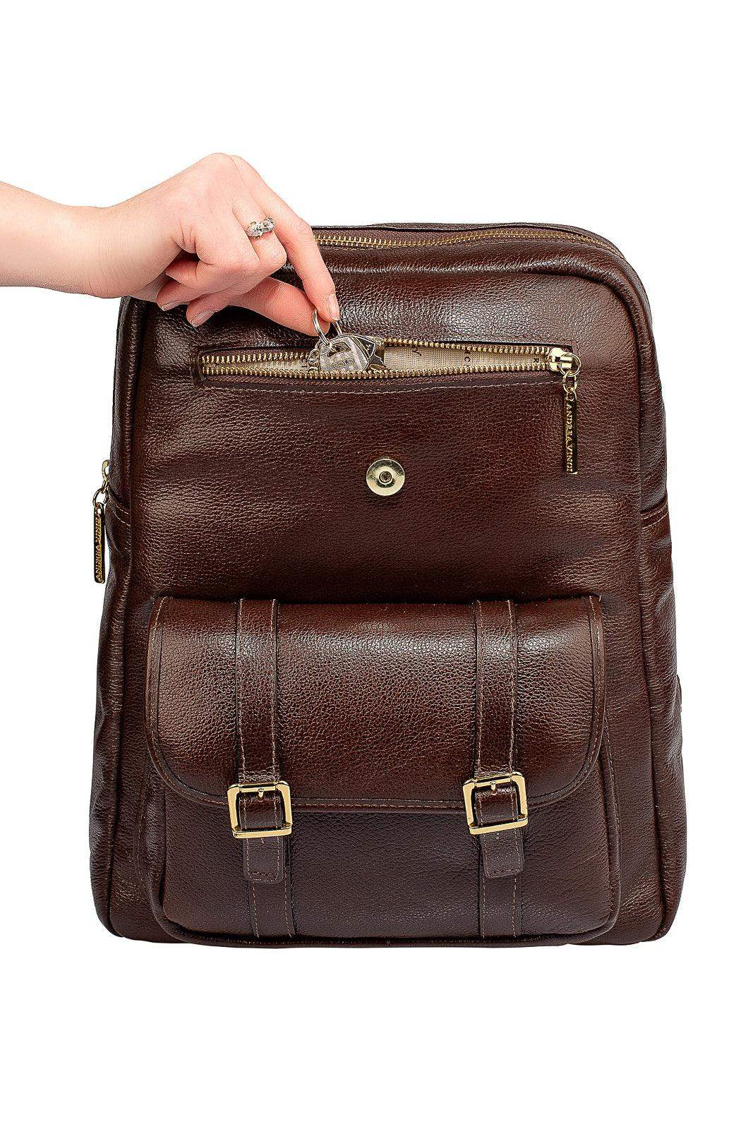 Mochila de couro liso Trip - Enluaze