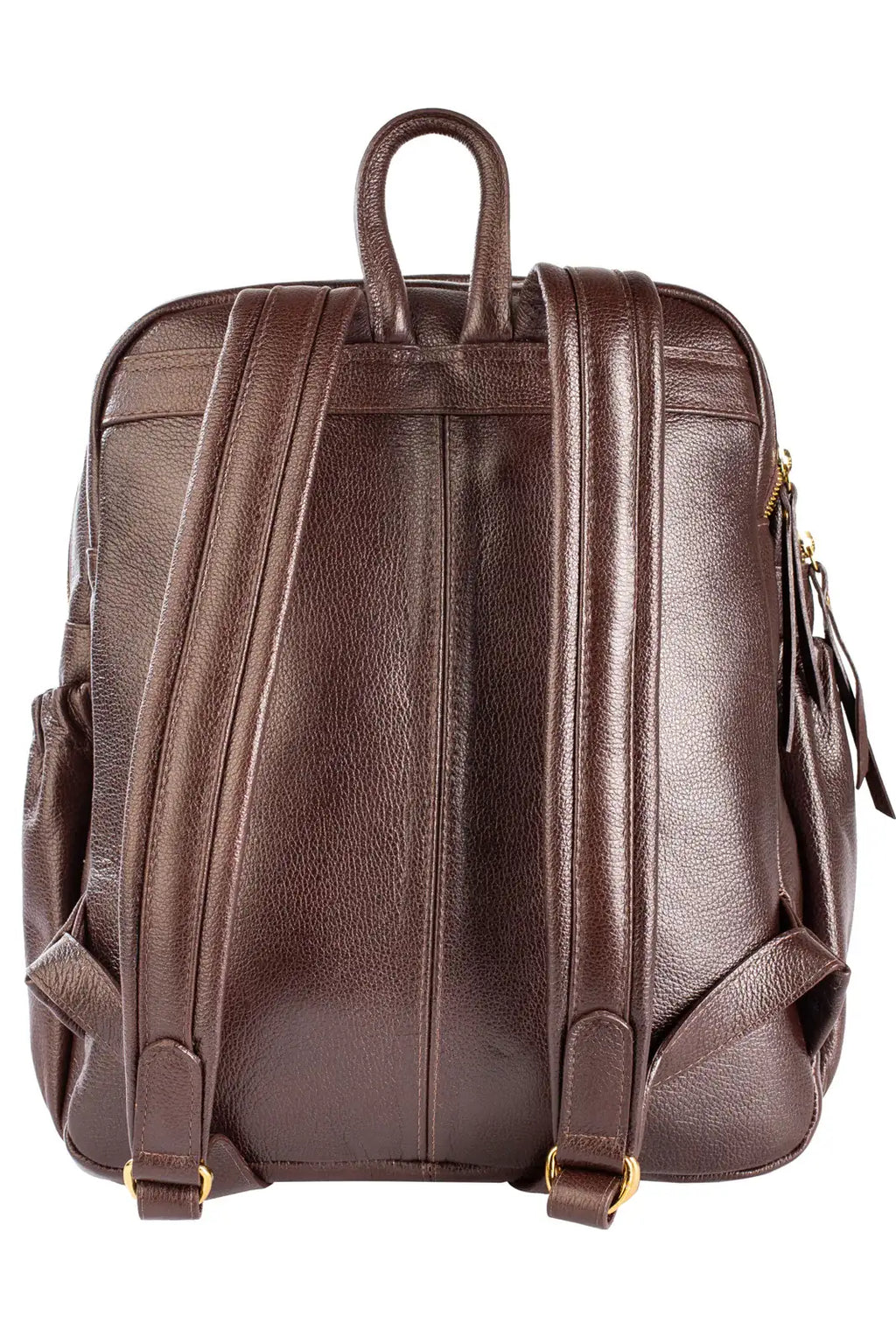 Mochila grande de couro liso Zooey - Enluaze