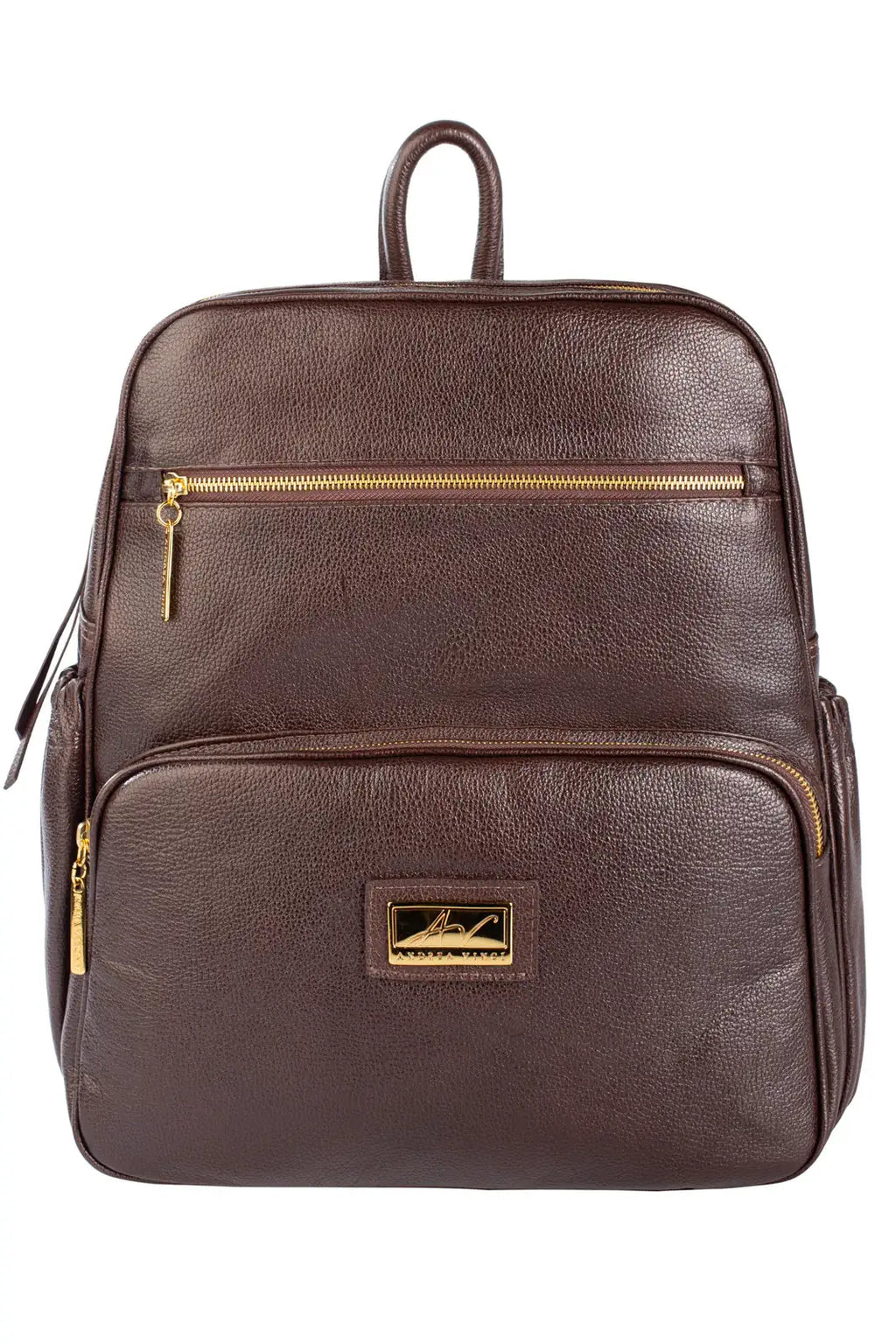 Mochila grande de couro liso Zooey - Enluaze