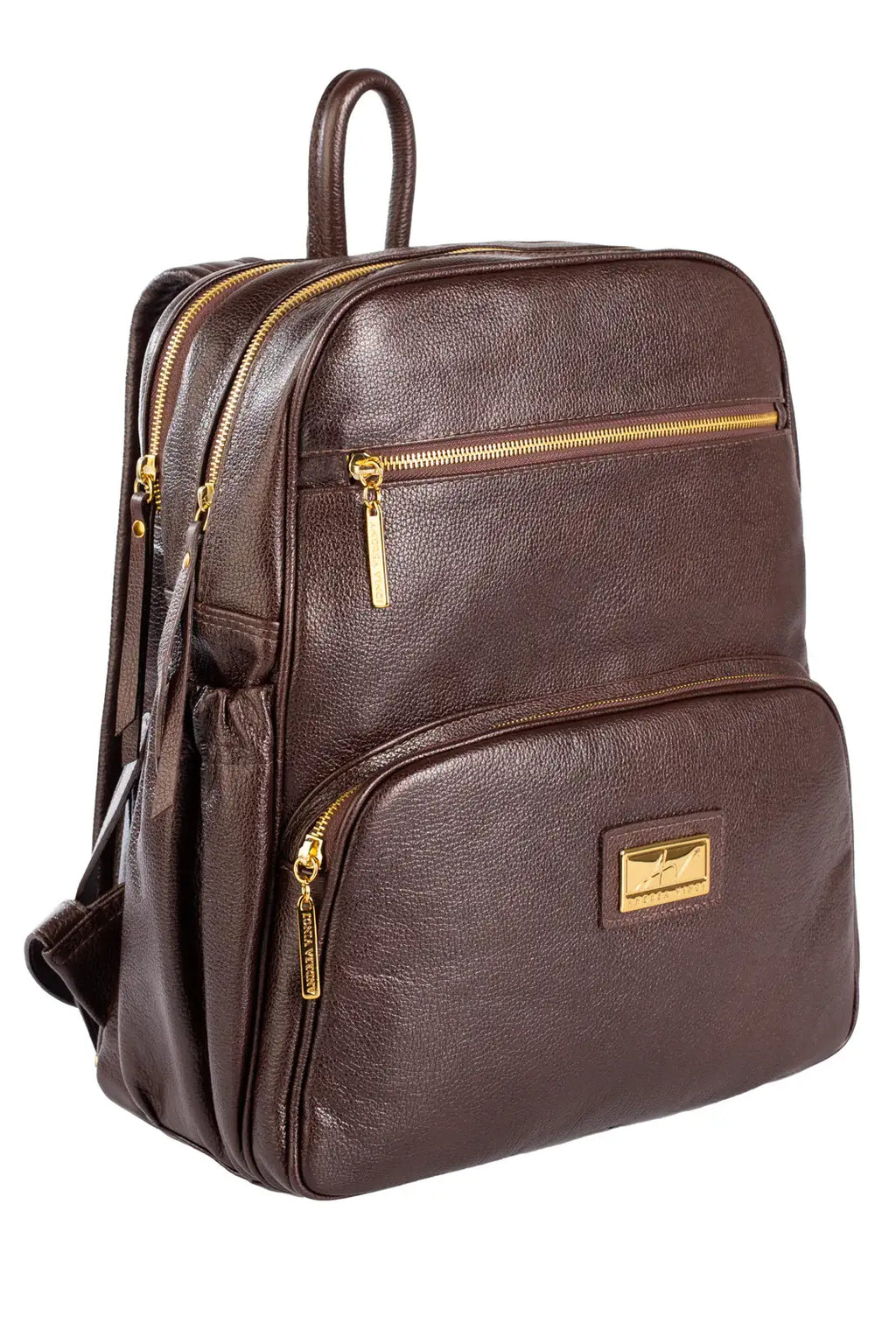 Mochila grande de couro liso Zooey - Enluaze