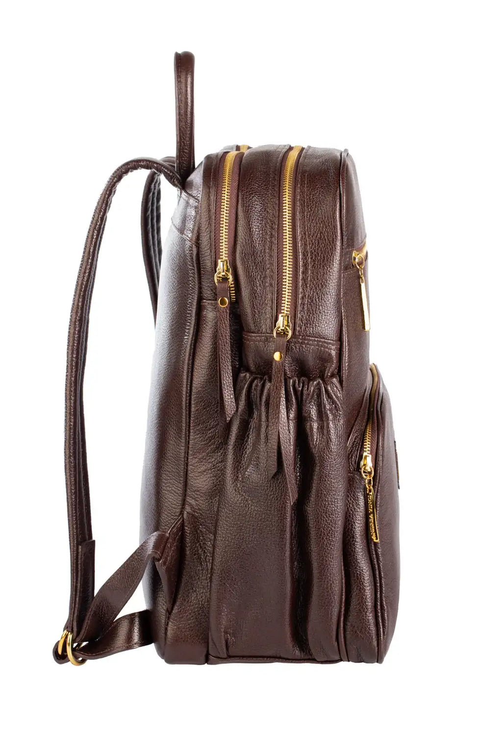 Mochila grande de couro liso Zooey - Enluaze