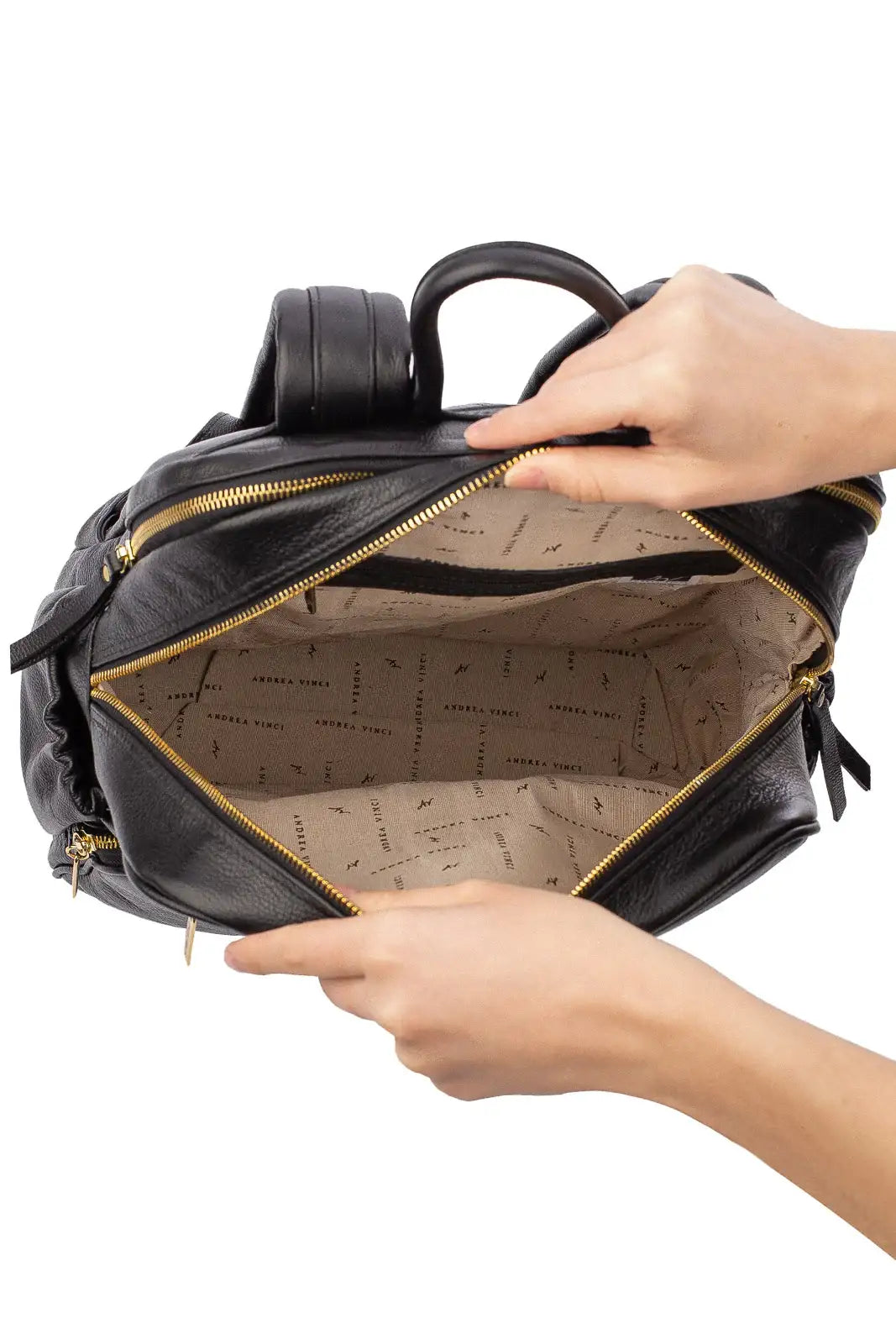 Mochila grande de couro liso Zooey - Enluaze