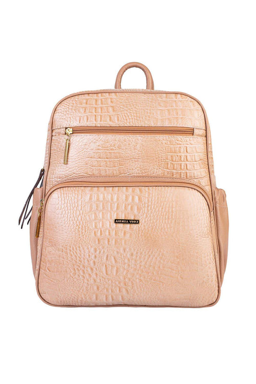 Mochila feminina de couro croco Zaya — Enluaze
