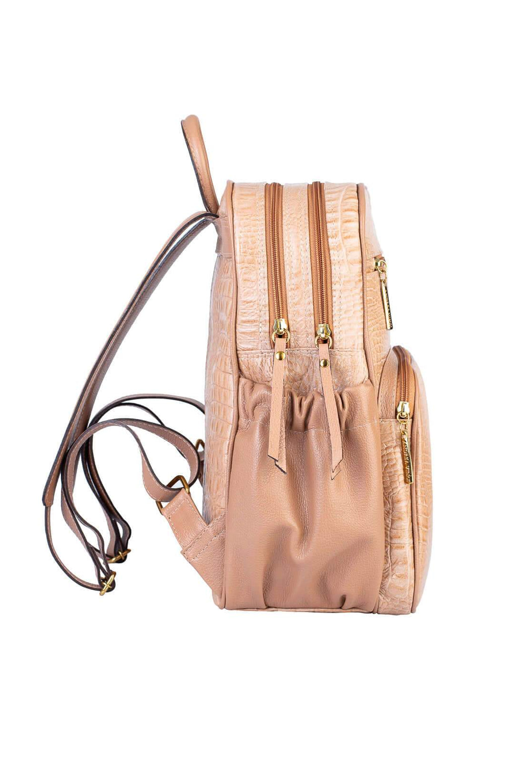 Mochila feminina de couro croco Zaya - Enluaze